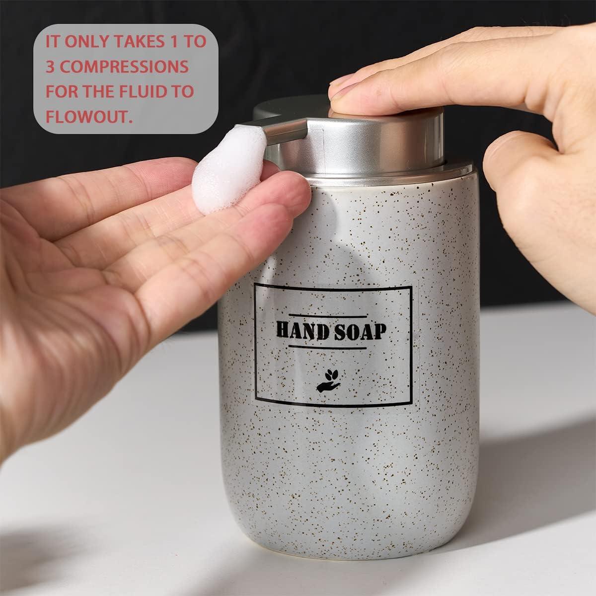 Dispensador de Jabón Espumoso GIRLUFO Gris Cerámica 340ml