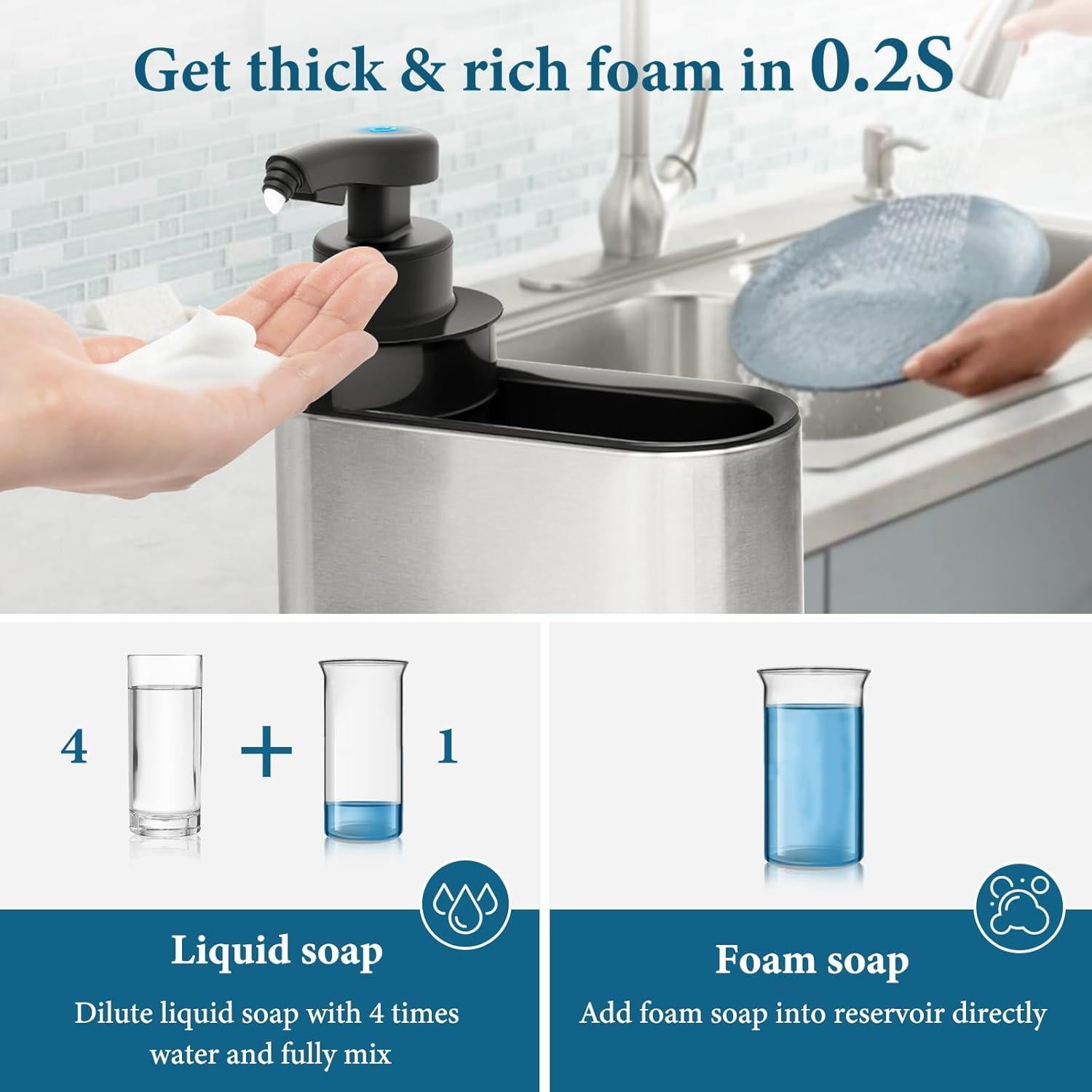 Dispensador de Jabón Espumoso Automático LAOPAO 250ml Acero Inoxidable