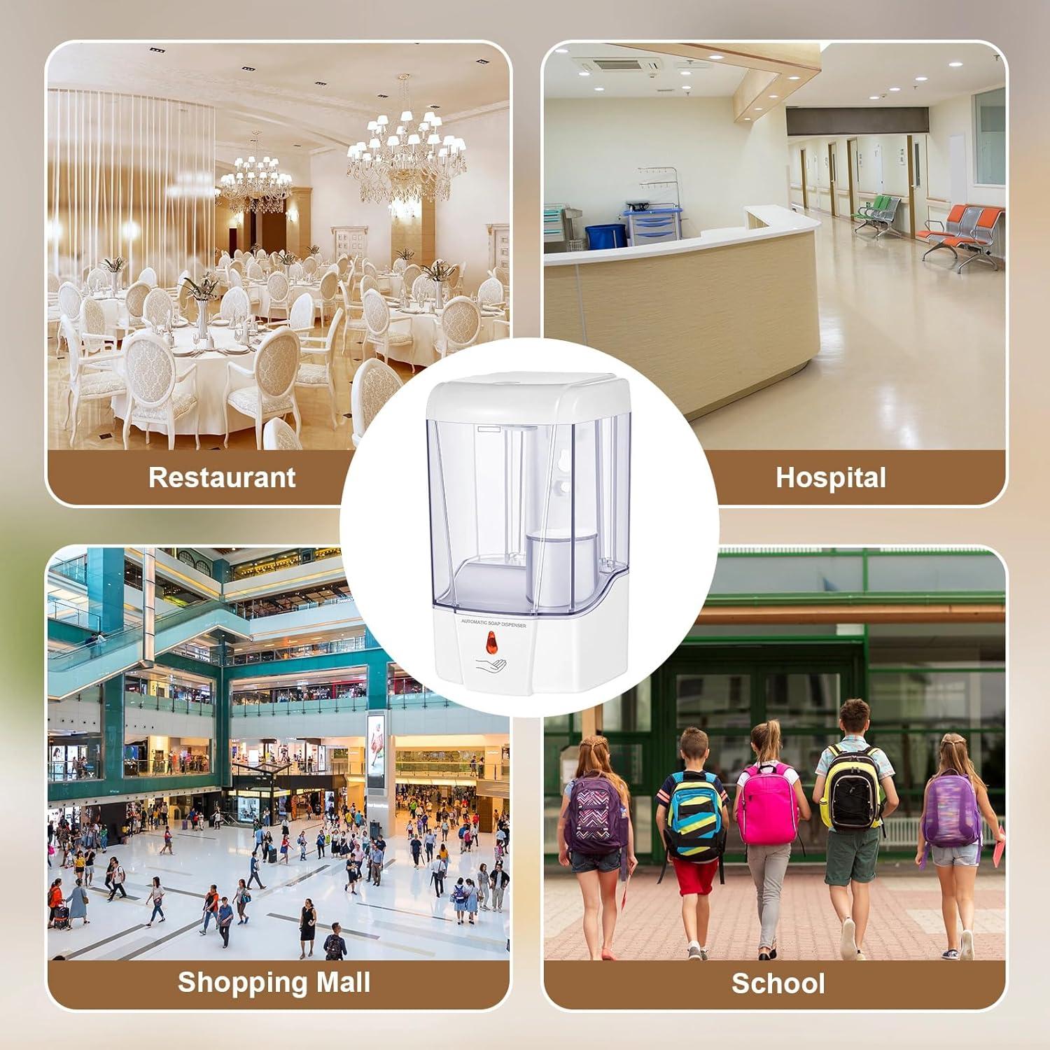 Dispensador Automático de Jabón Hushee 700 ml Blanco - 2 Pcs