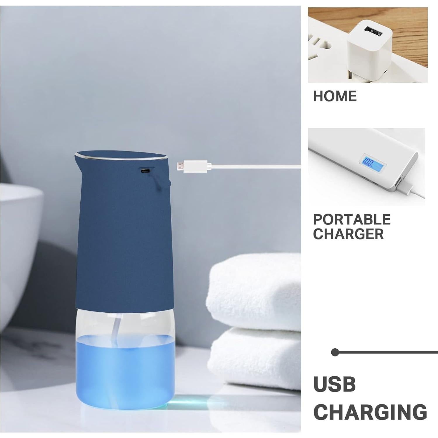 Dispensador de Jabón Automático CozyBlue Recargable 413ml Azul