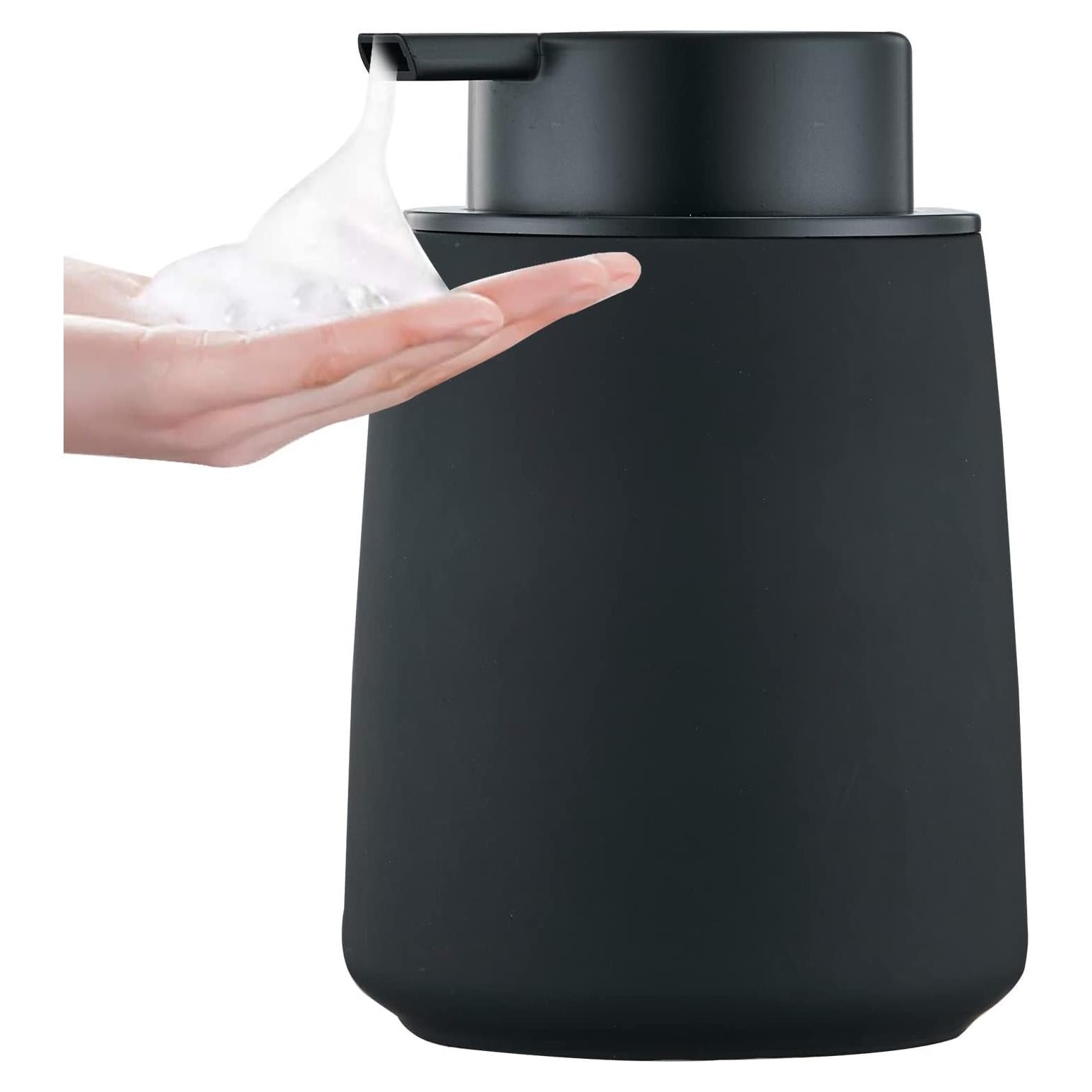 Dispensador de Jabón Espumoso Eyrozia Cerámica 360ml Negro