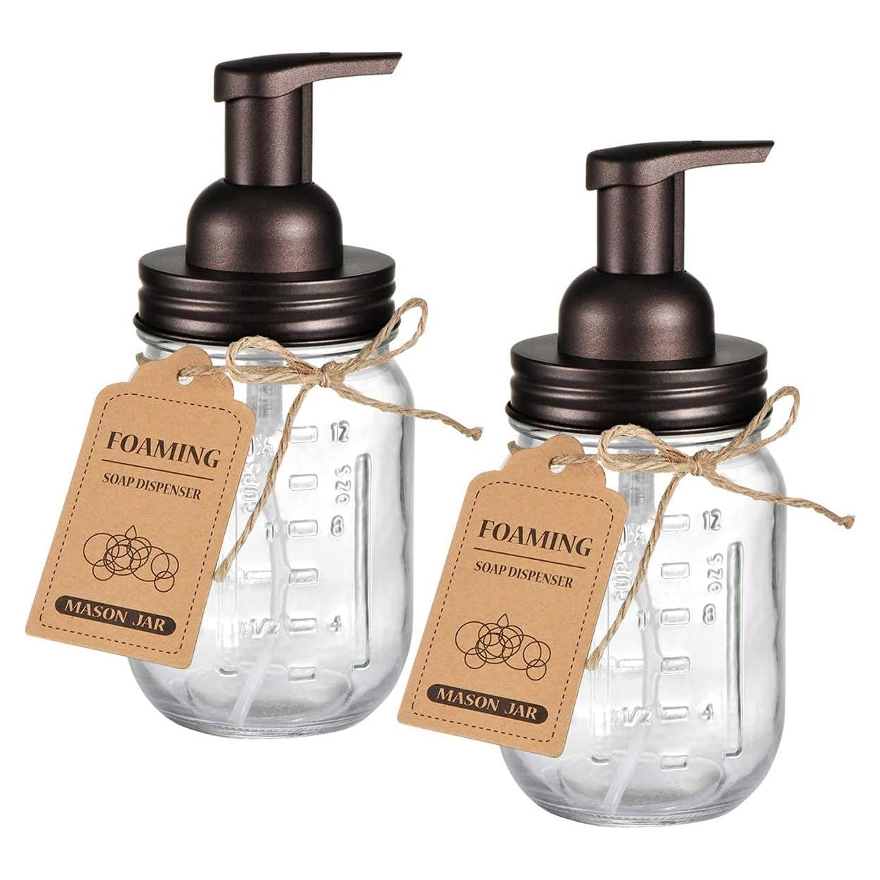 Dispensador de Jabón Espumoso Amolliar 2 Paquete Bronce Cristal