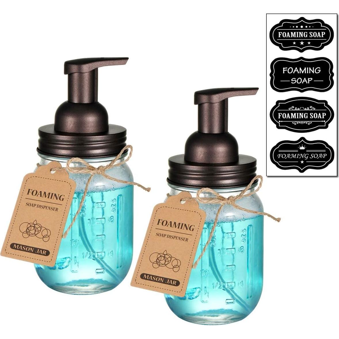 Dispensador de Jabón Espumoso Amolliar 2 Paquete Bronce Cristal