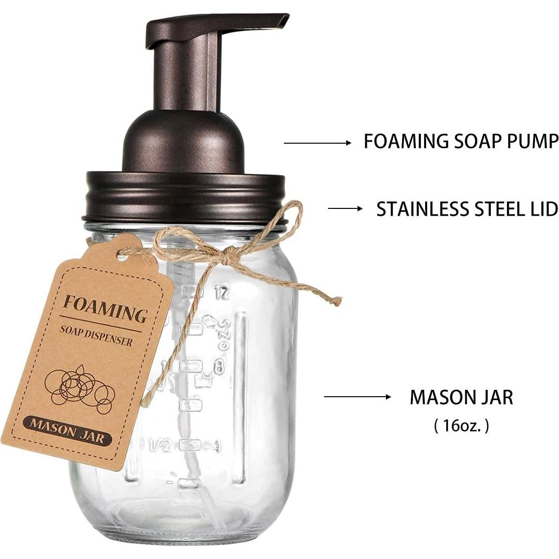 Dispensador de Jabón Espumoso Amolliar 2 Paquete Bronce Cristal