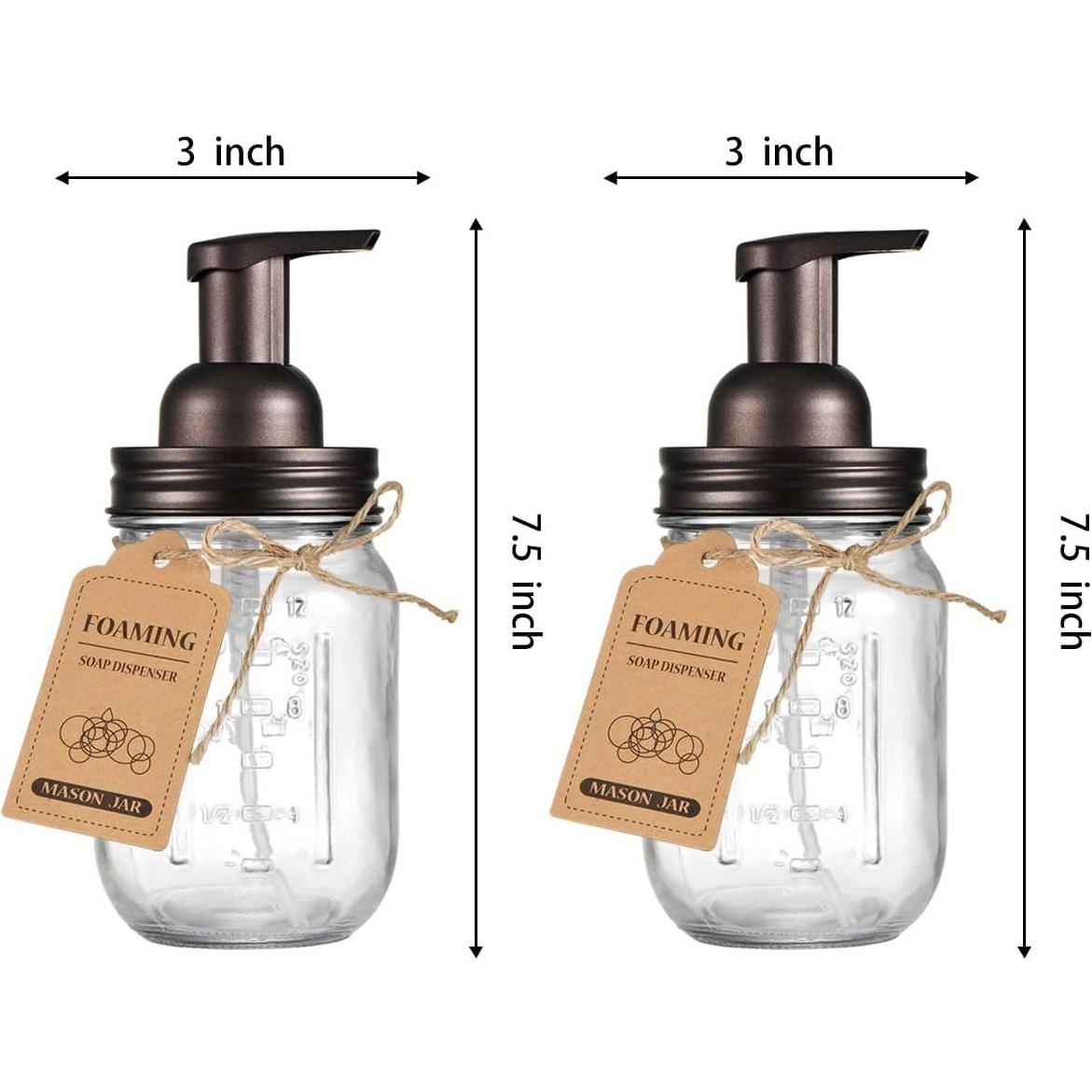 Dispensador de Jabón Espumoso Amolliar 2 Paquete Bronce Cristal