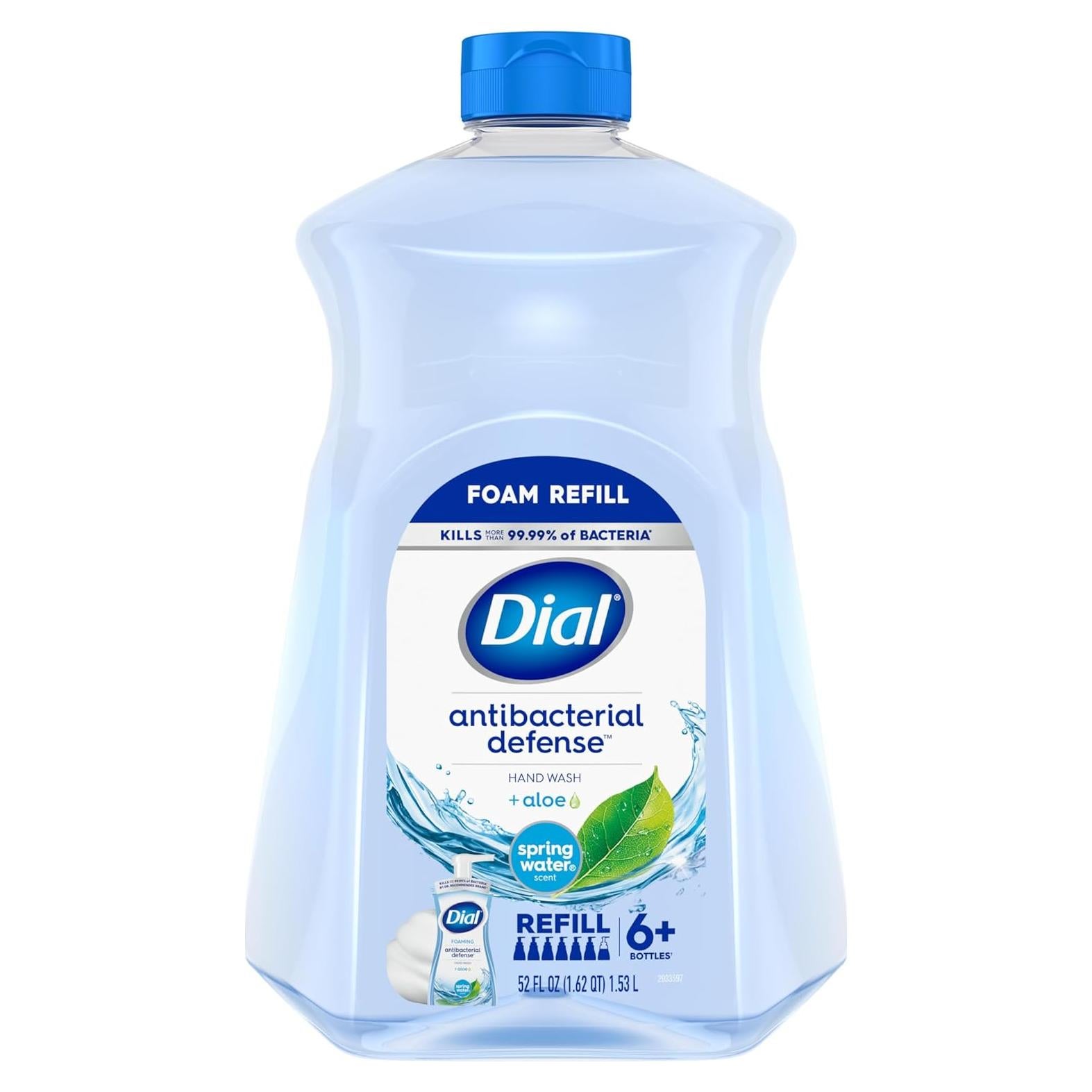 Jabón de Manos Espumoso Antibacteriano Dial 1.47 kg Agua de Primavera