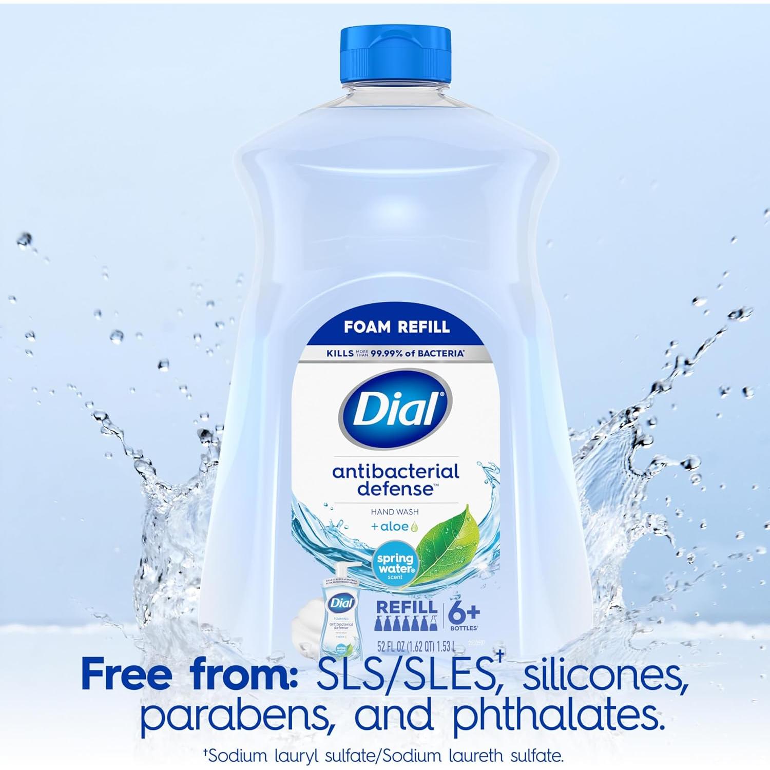 Jabón de Manos Espumoso Antibacteriano Dial 1.47 kg Agua de Primavera