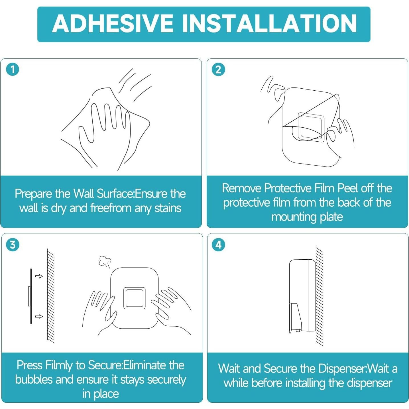 Dispensador de Jabón Líquido AIKE 800ml Montaje en Pared Plateado