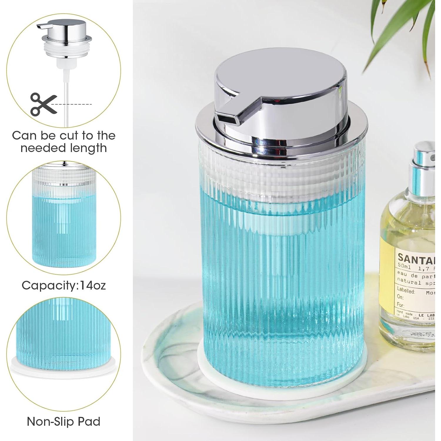 Dispensador de Jabón Espumoso NiHome 414ml Vidrio Antideslizante