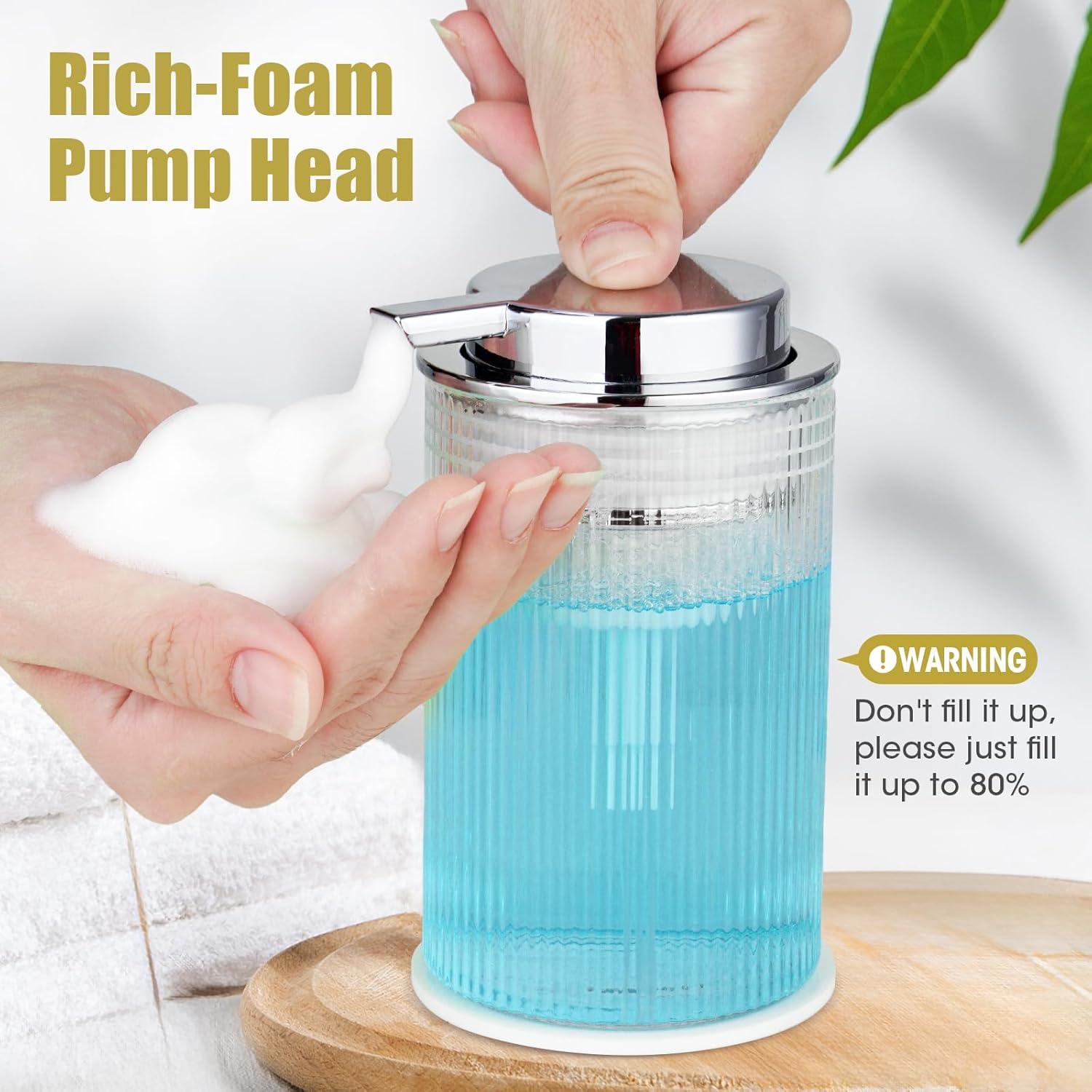 Dispensador de Jabón Espumoso NiHome 414ml Vidrio Antideslizante