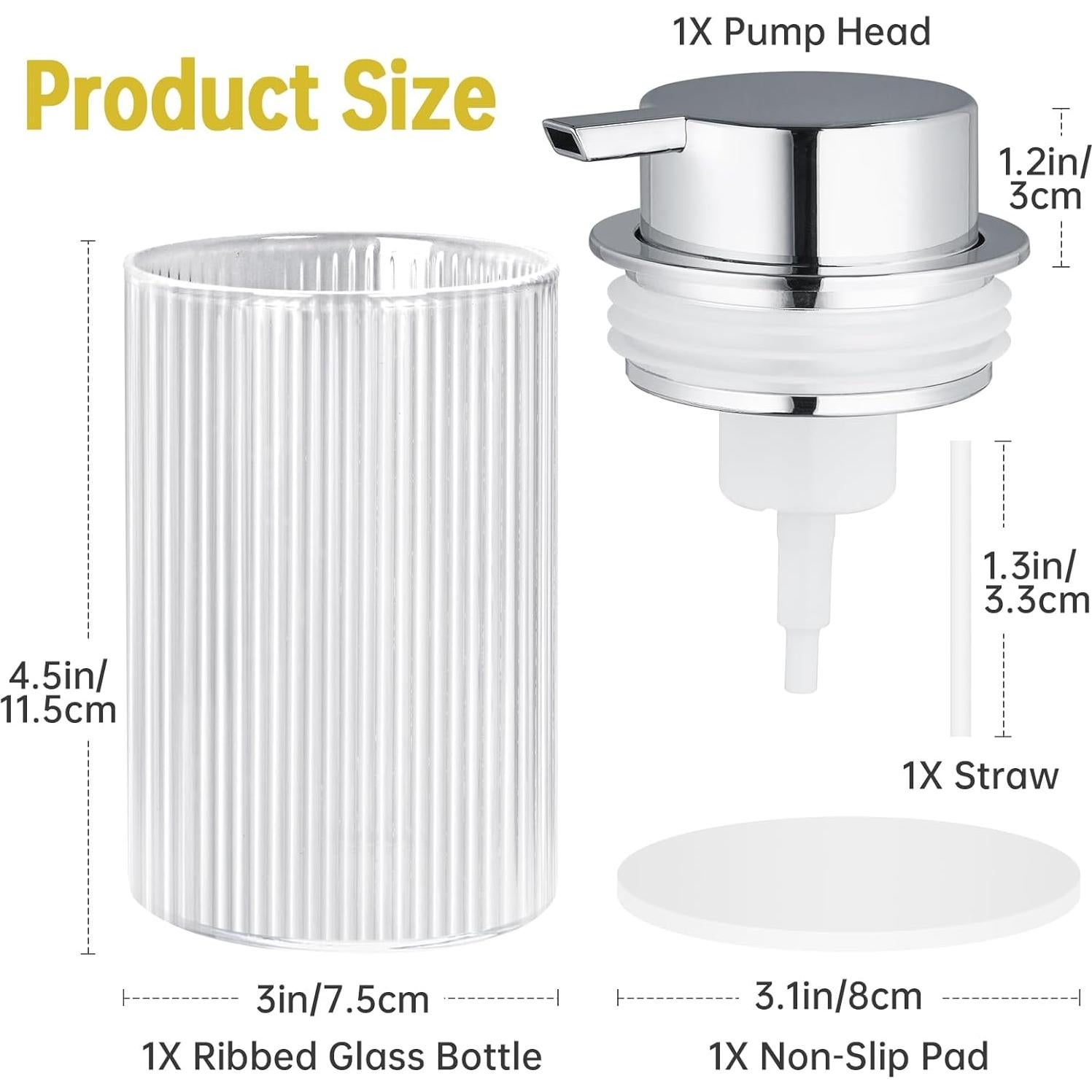 Dispensador de Jabón Espumoso NiHome 414ml Vidrio Antideslizante