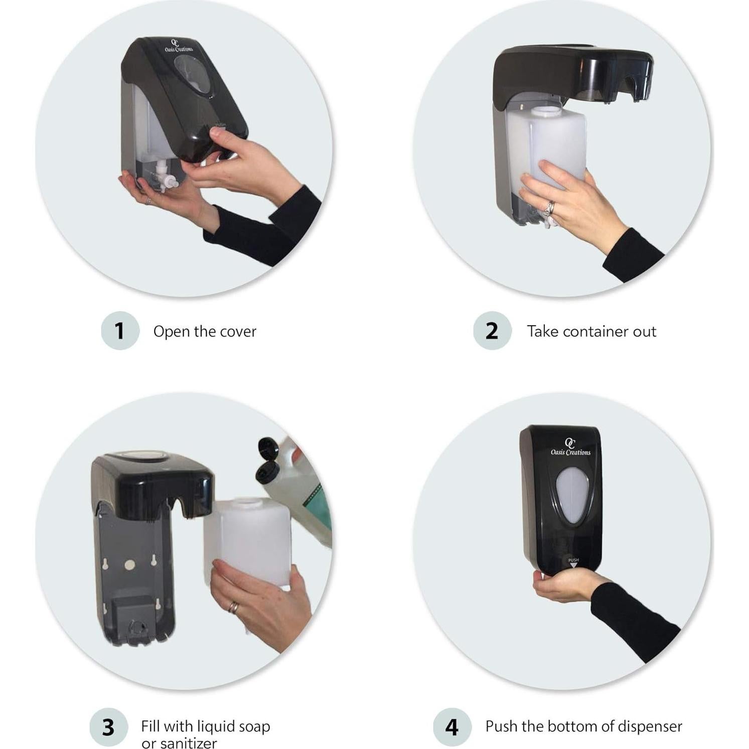 Dispensador Manual de Jabón Oasis Creations 1000ml Blanco