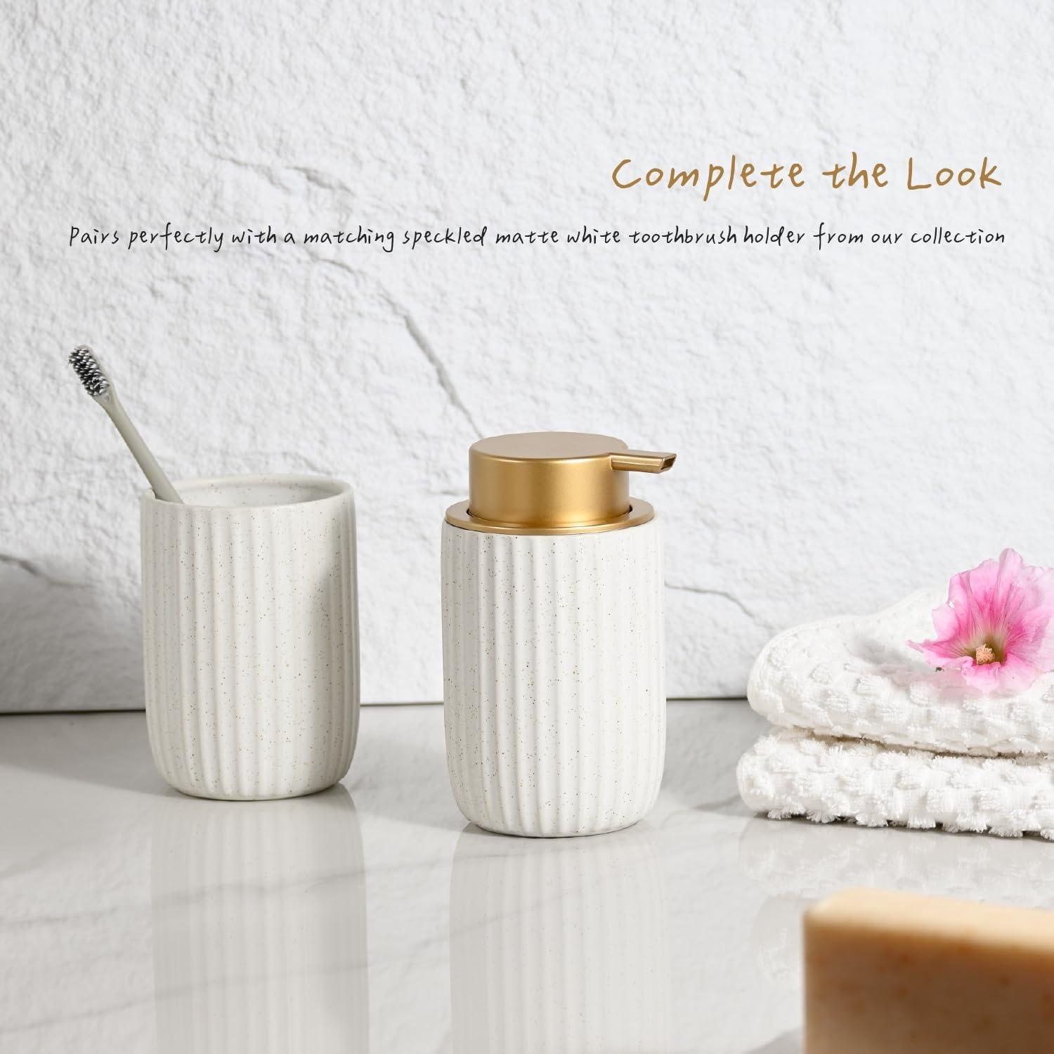 Dispensador de Jabón Espumoso YURI AERY Cerámica Blanca 360 ml