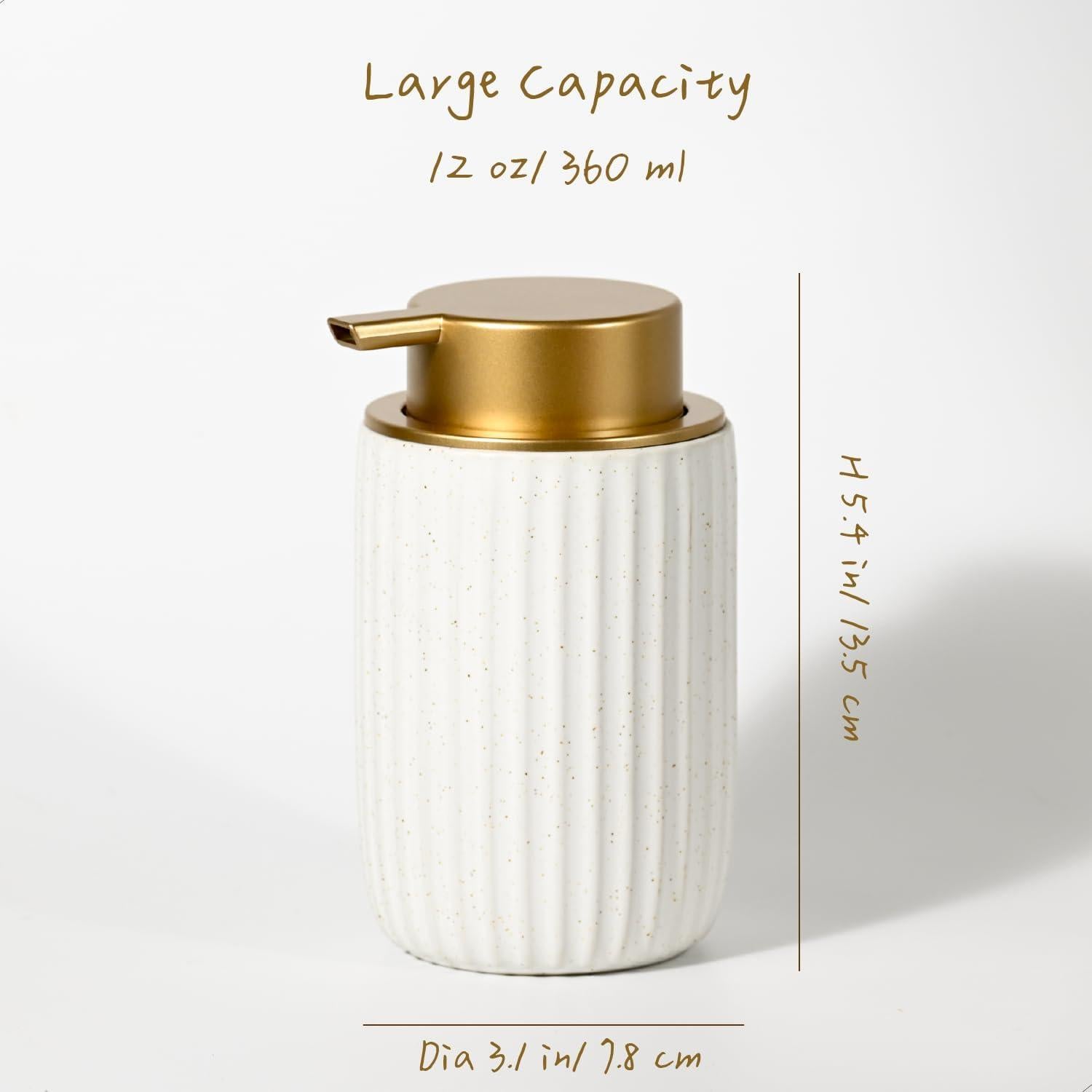 Dispensador de Jabón Espumoso YURI AERY Cerámica Blanca 360 ml