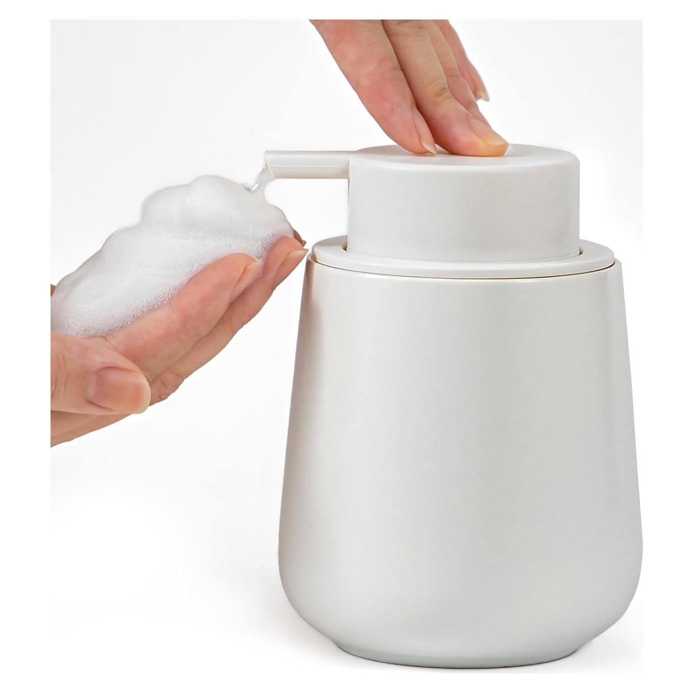 Dispensador de Jabón Espumoso Agyiuns Cerámica Blanca 354ml