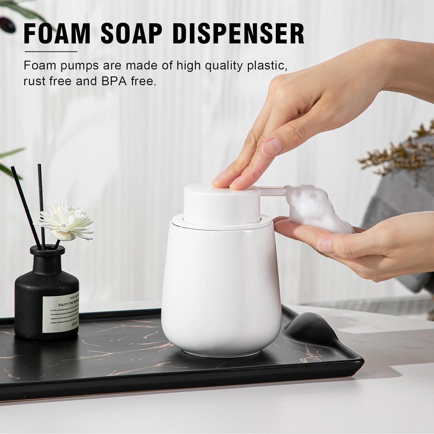 Dispensador de Jabón Espumoso Agyiuns Cerámica Blanca 354ml