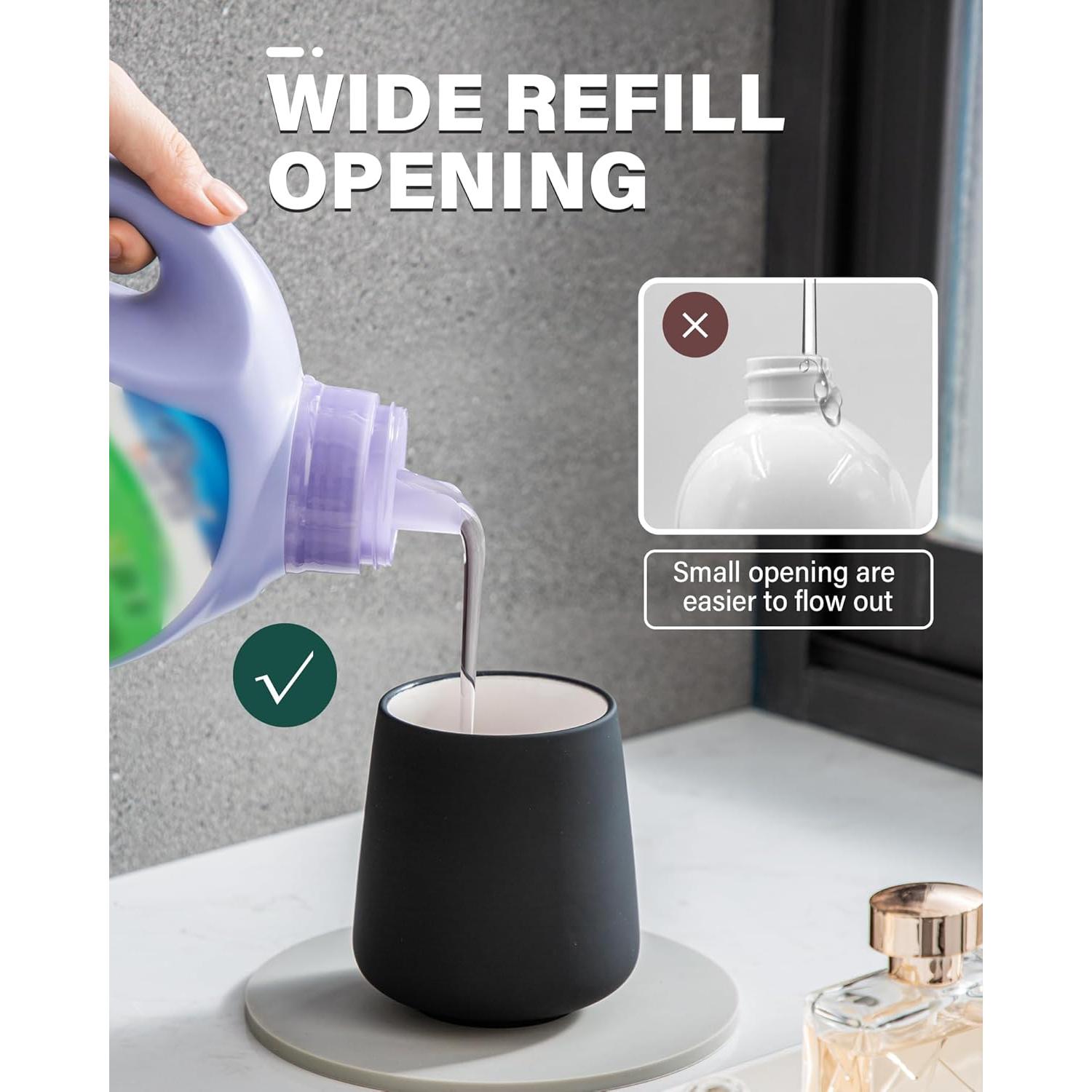 Dispensador de Jabón Espumoso Lareina Cerámica 354 ml Negro