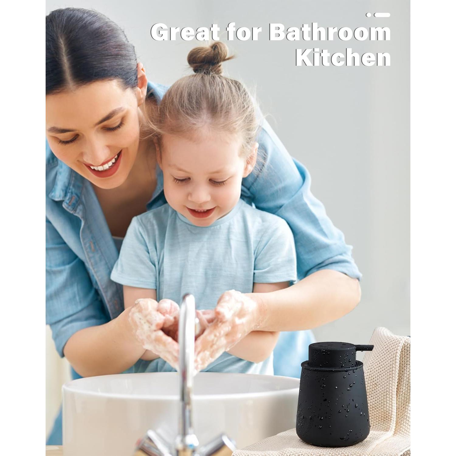 Dispensador de Jabón Espumoso Lareina Cerámica 354 ml Negro