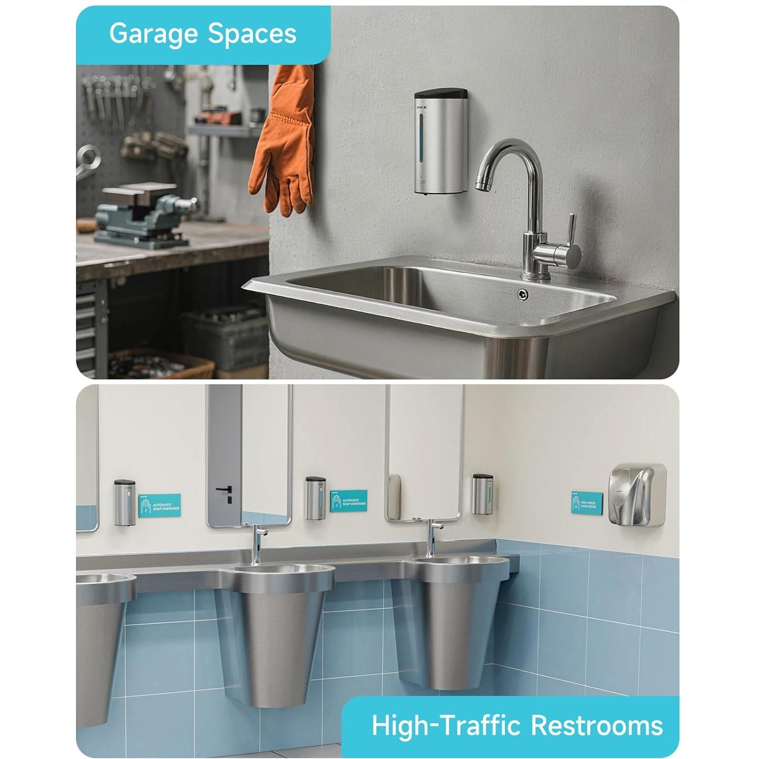 Dispensador de Jabón Automático AIKE AK1205 Acero Inoxidable 700ml