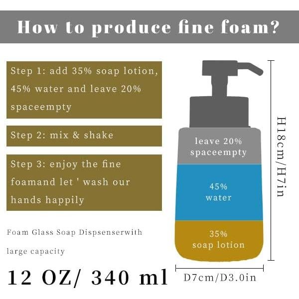 Dispensador de Jabón Espumoso Easy-Tang de Vidrio 354 ml
