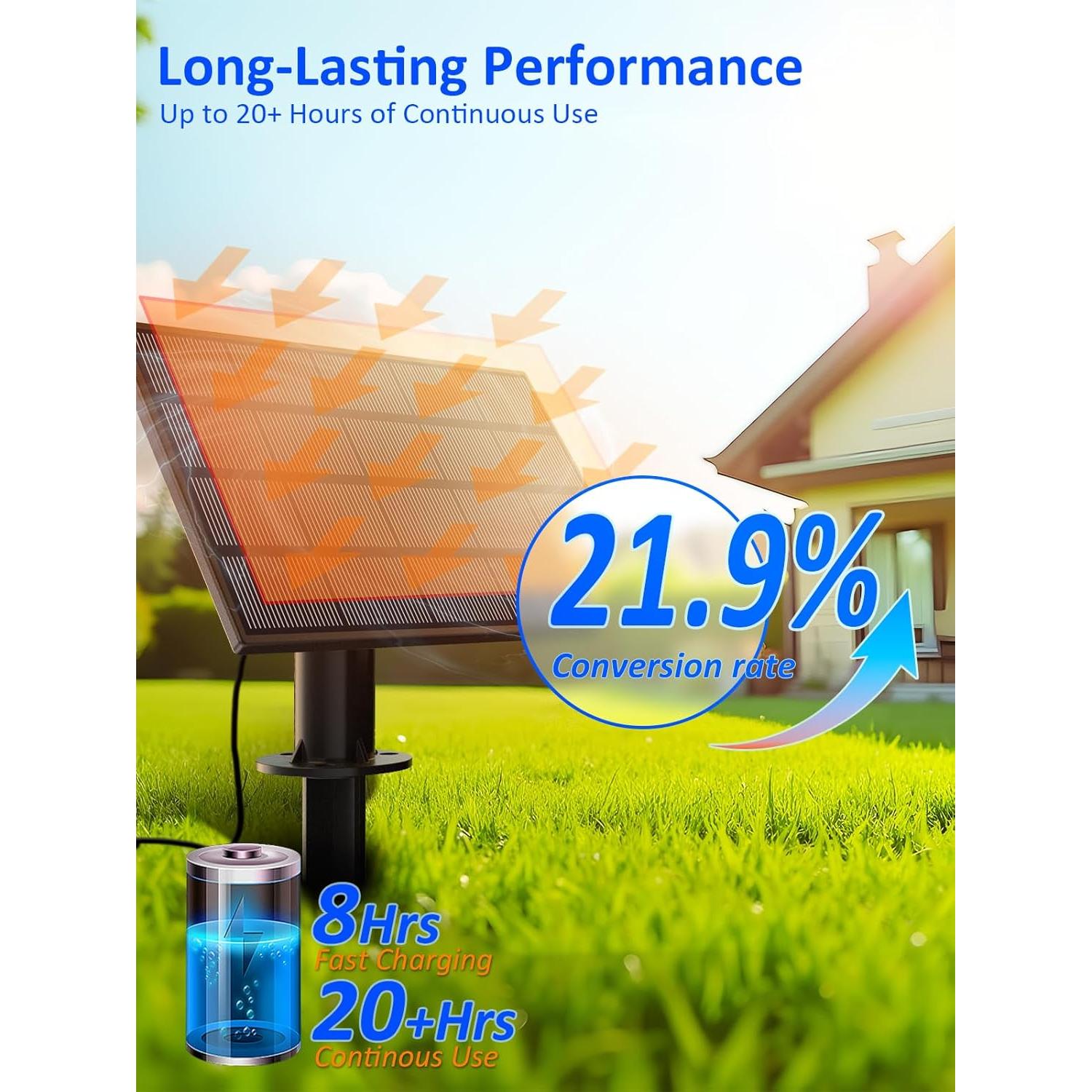 Luces de Cadena Solares Luckystyle 15.24m con 18 Bombillas LED