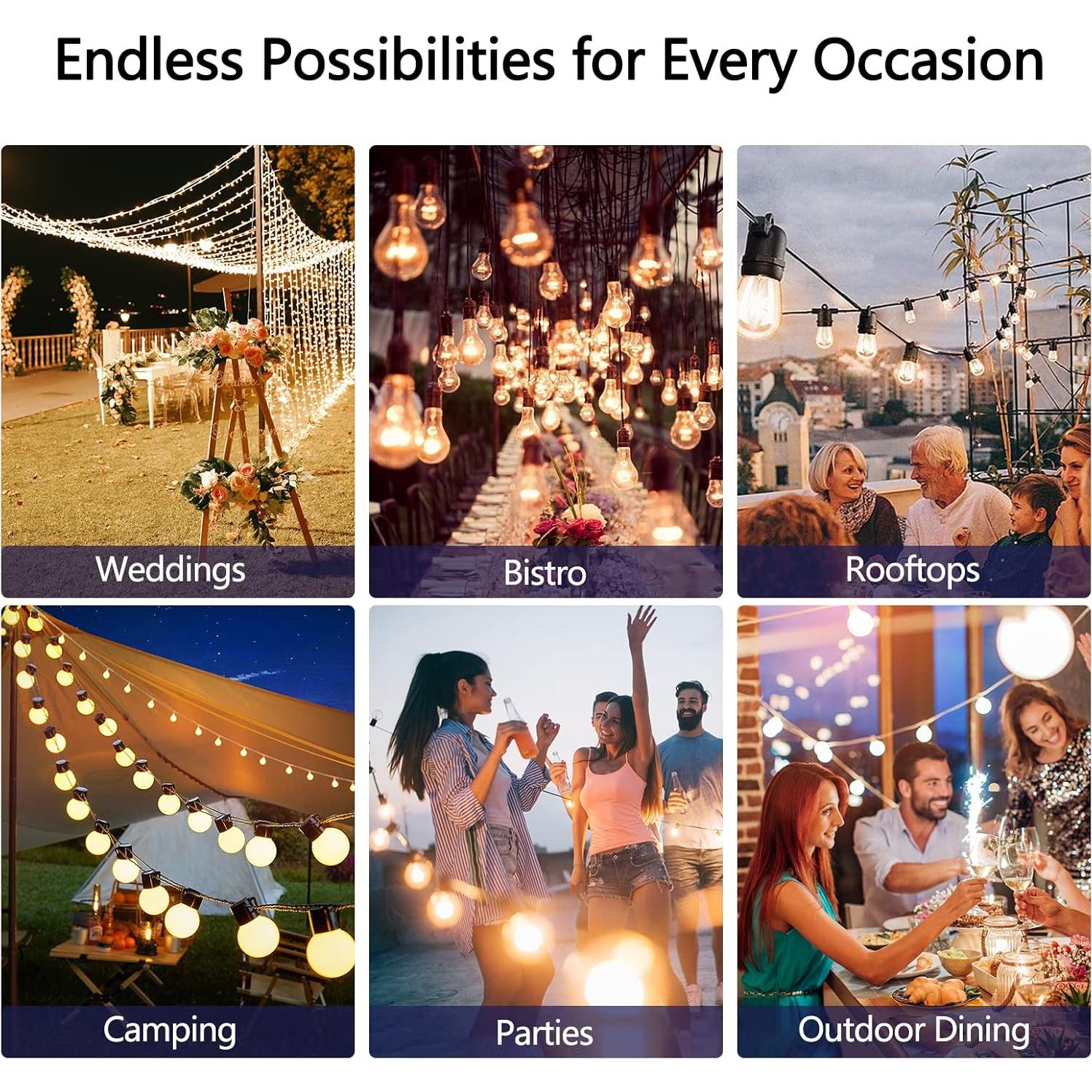 Luces de Cadena Solares Stright 36.576M 30 Bombillas LED ST38