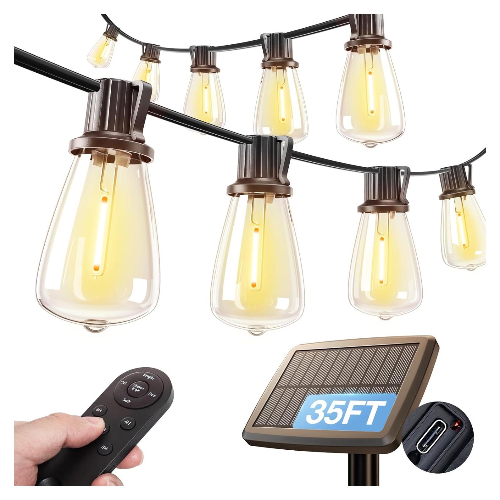 Luces de cadena solares Addlon 10+1 LED 10.67m IP54 con control remoto