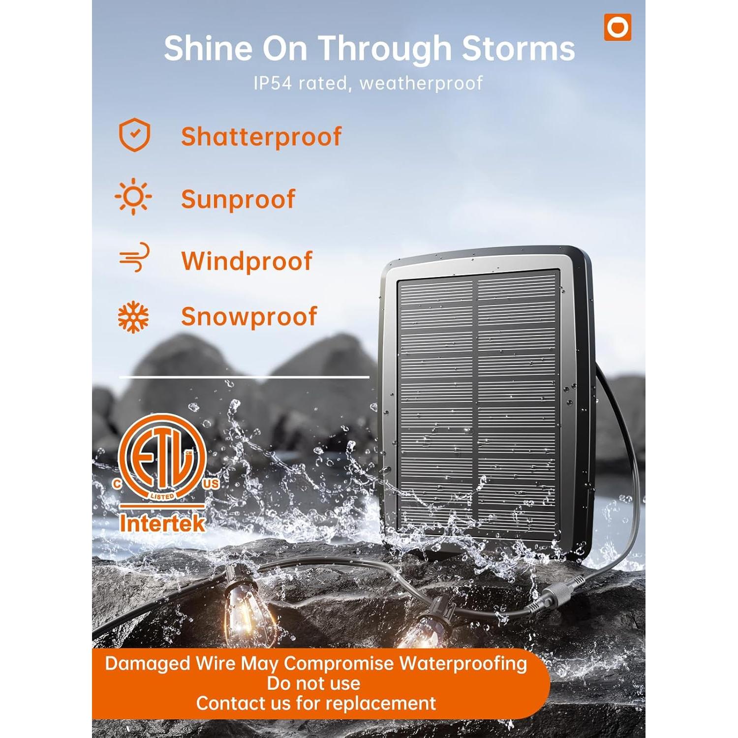 Luces de cadena solares Addlon 10+1 LED 10.67m IP54 con control remoto