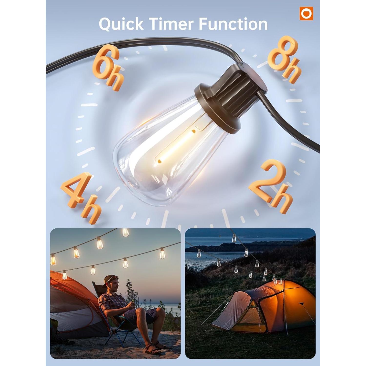 Luces de cadena solares Addlon 10+1 LED 10.67m IP54 con control remoto