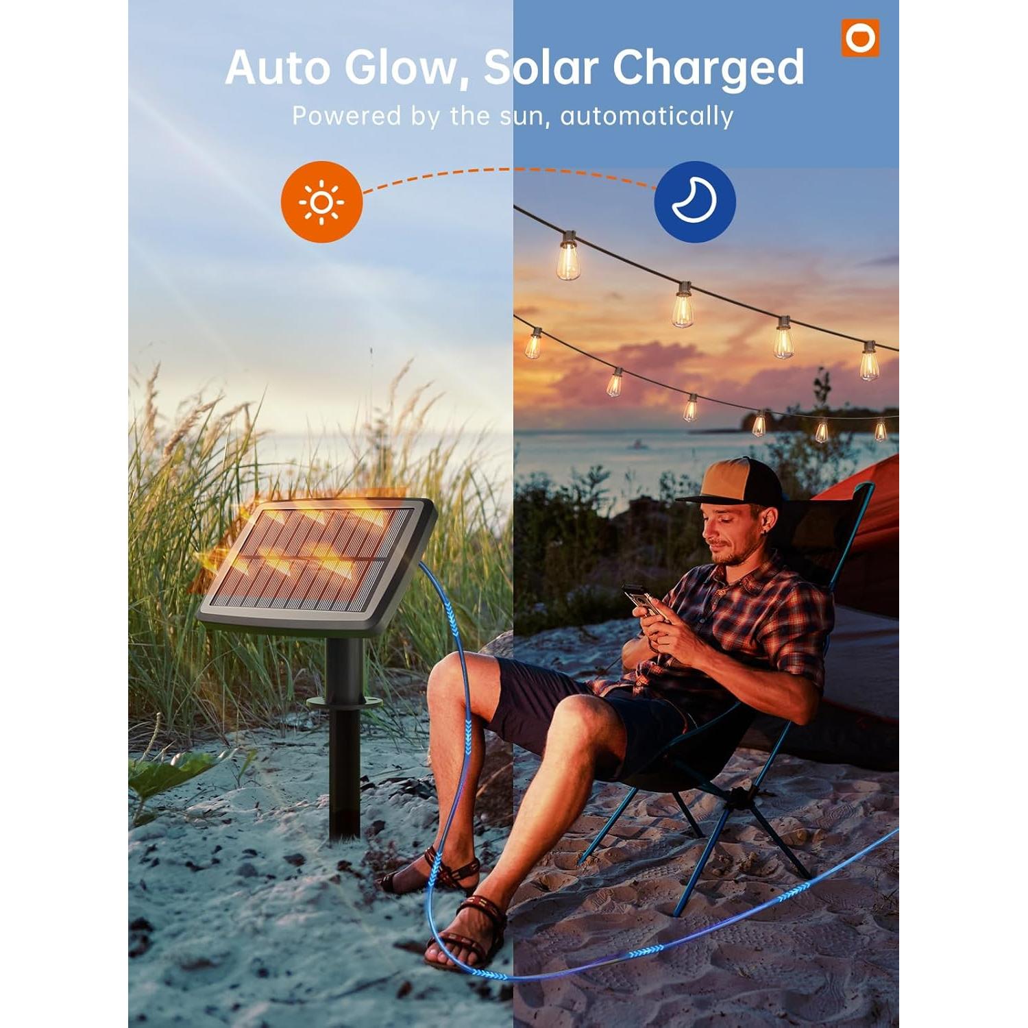 Luces de cadena solares Addlon 10+1 LED 10.67m IP54 con control remoto