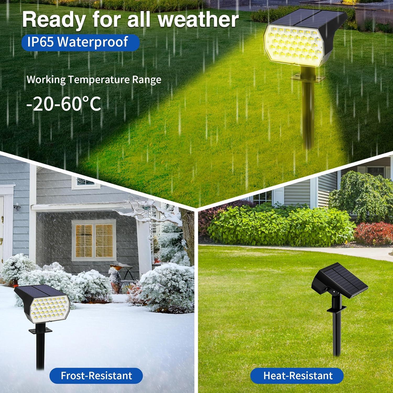 Luces Solares Ugecl 74 LED 3 Modos IP65 4PK para Jardín