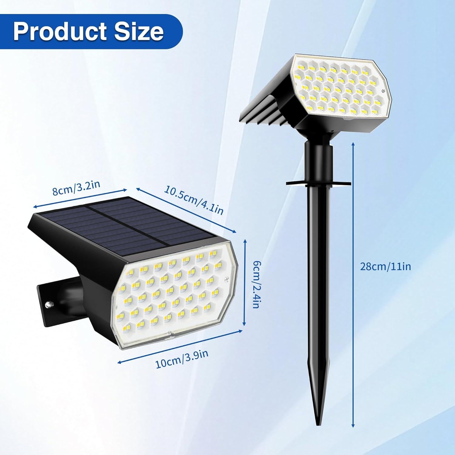 Luces Solares Ugecl 74 LED 3 Modos IP65 4PK para Jardín