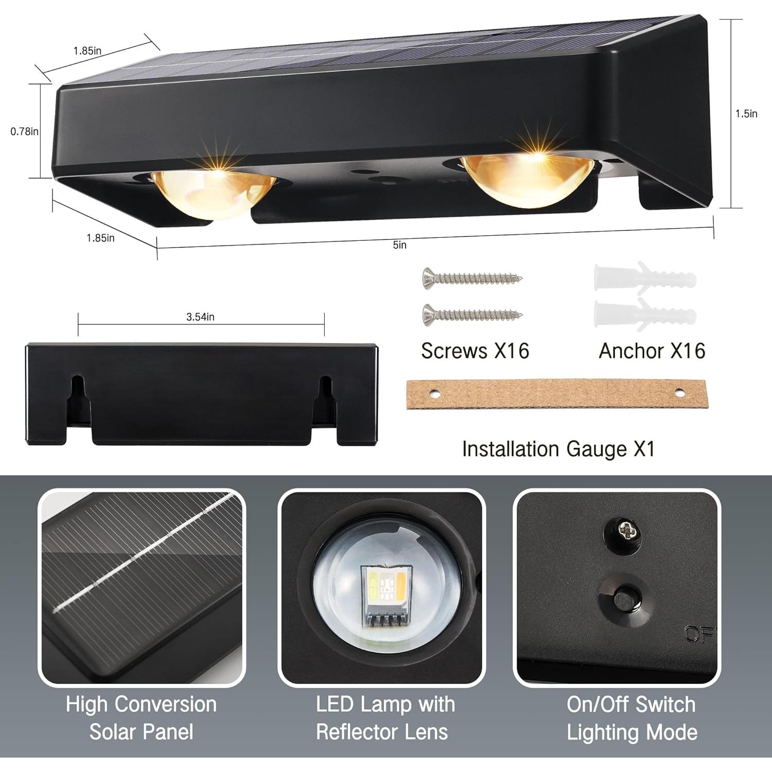 Luces Solares para Cercas Brizled 100lm, Paquete de 8, RGB