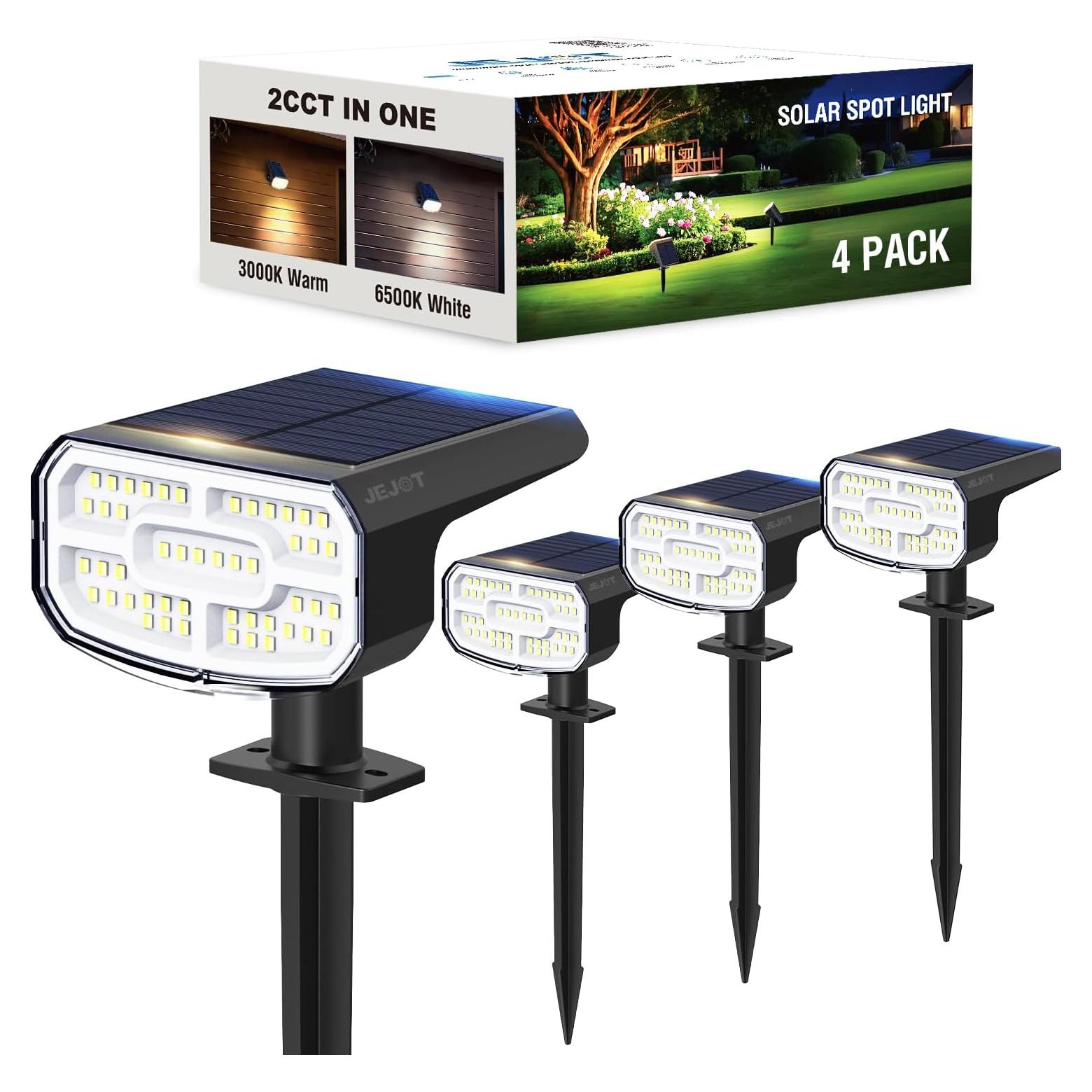 Luces Spot Solares JEJOT IP65 para Jardín Exterior - 4 Paquete, 2CCT
