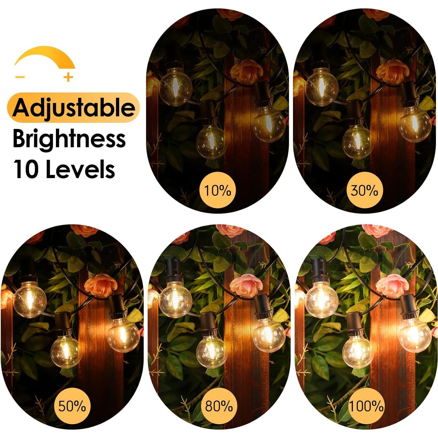 Luces de Cadena Solares Mlambert 48FT con Control Remoto 18 Bombillas