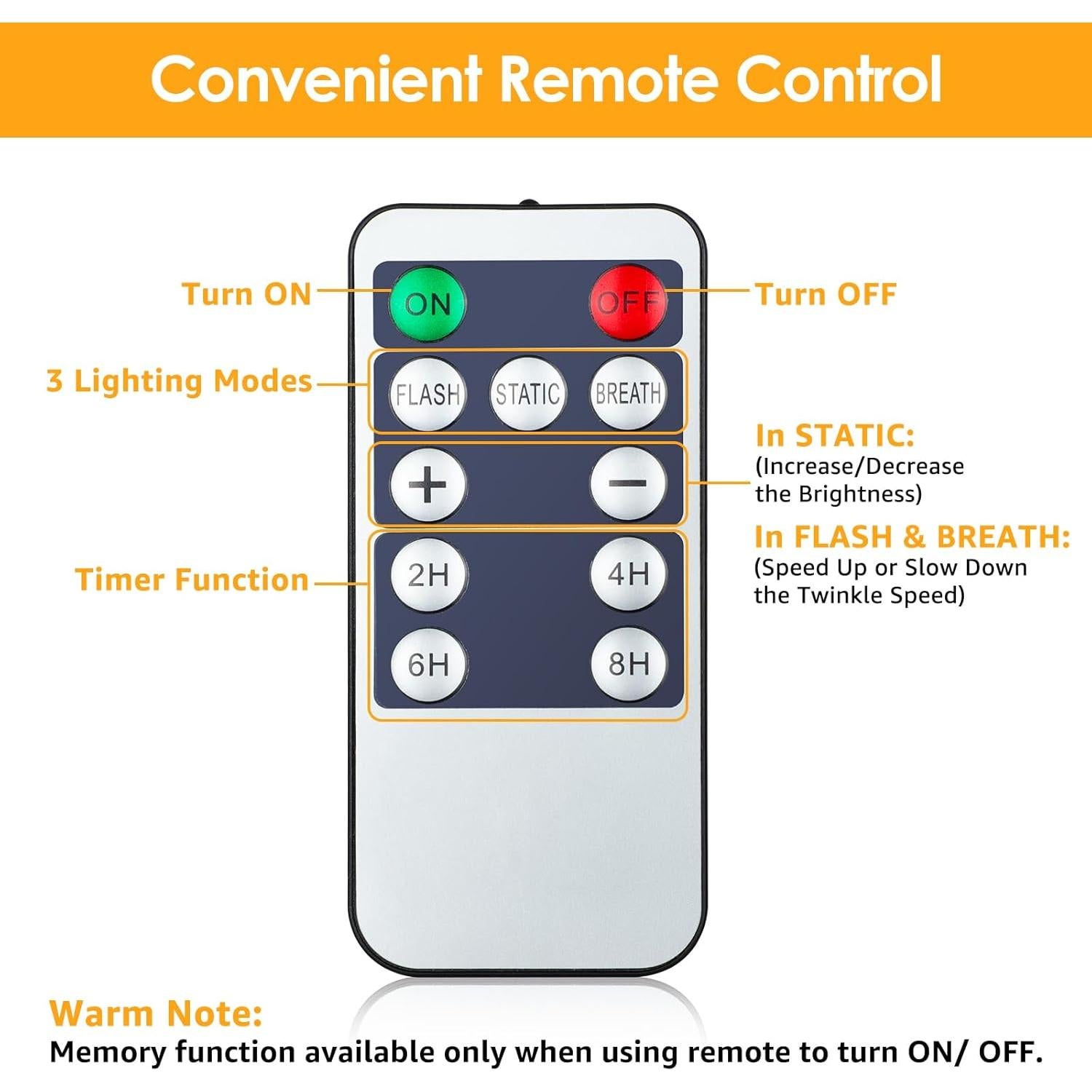 Luces de Cadena Solares Mlambert 48FT con Control Remoto 18 Bombillas