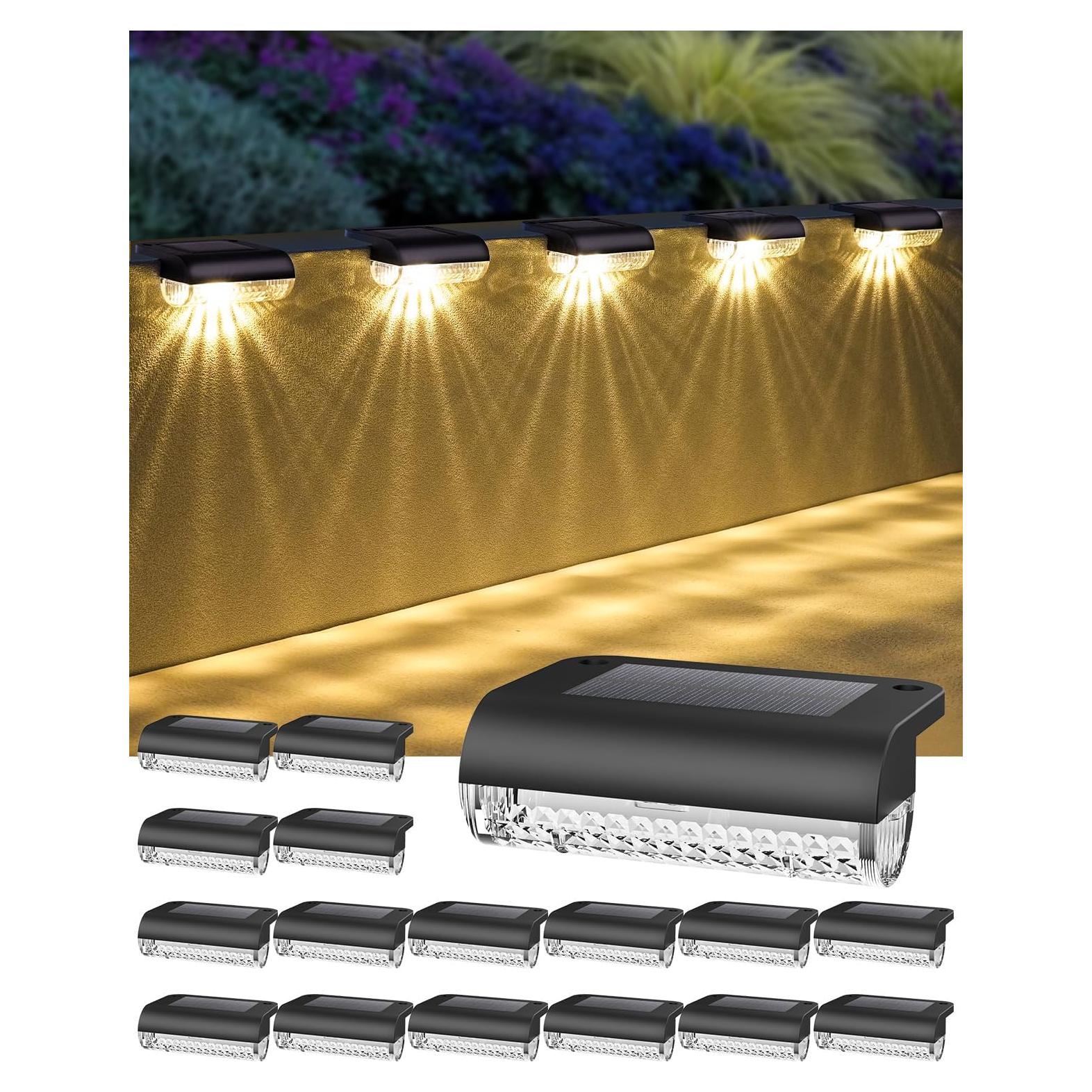 Paquete de 16 Luces Solares para Escalera Herzila 3000K