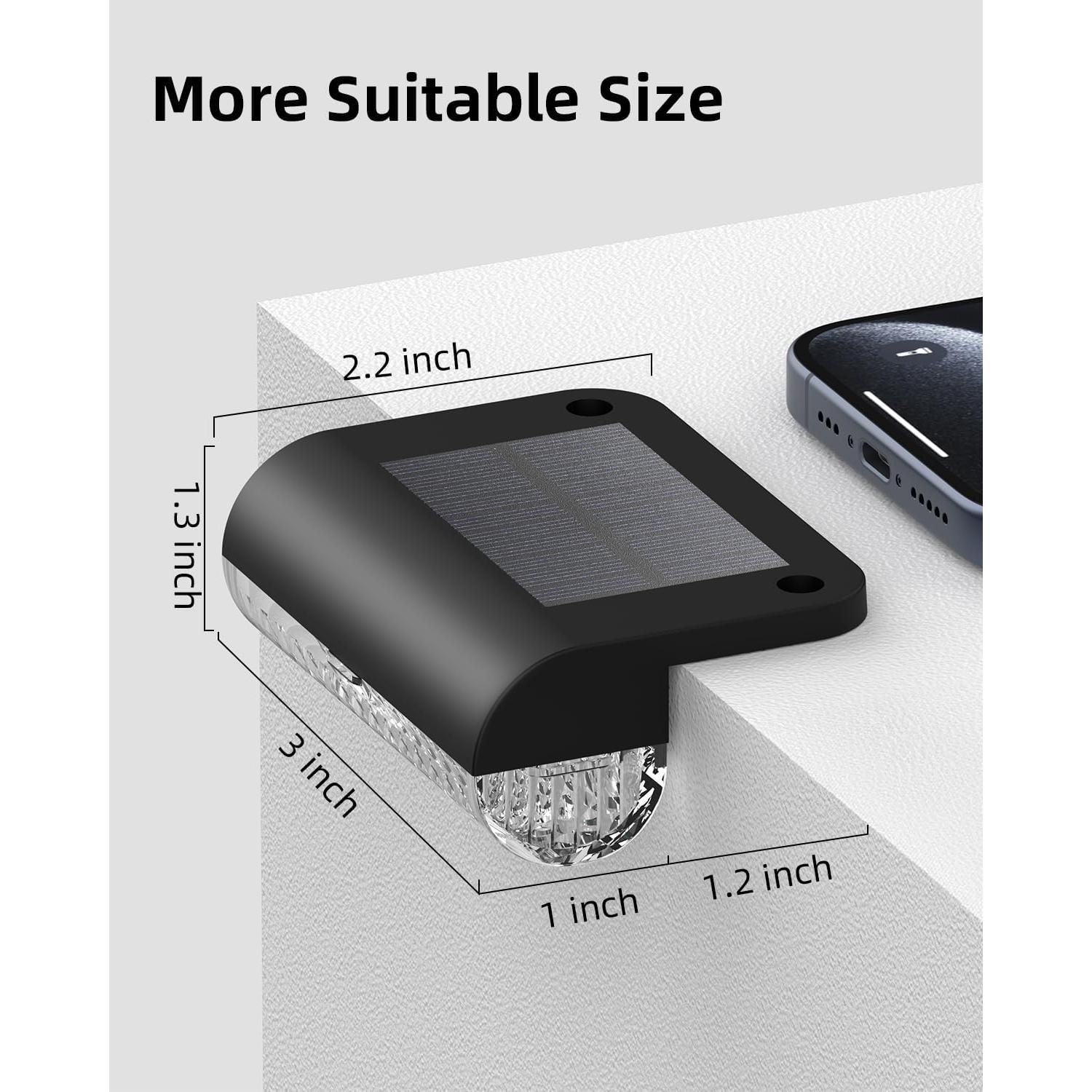 Paquete de 16 Luces Solares para Escalera Herzila 3000K