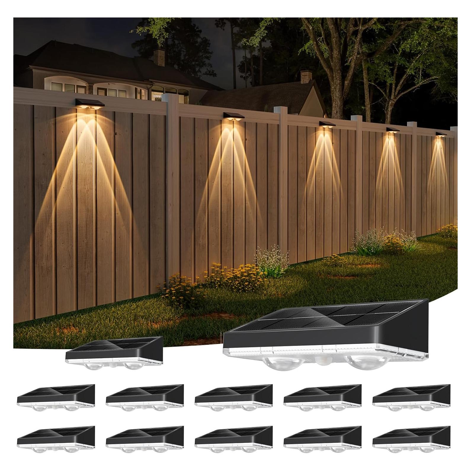 Luces Solares NIORSUN para Cercas, Paquete de 12, IP65