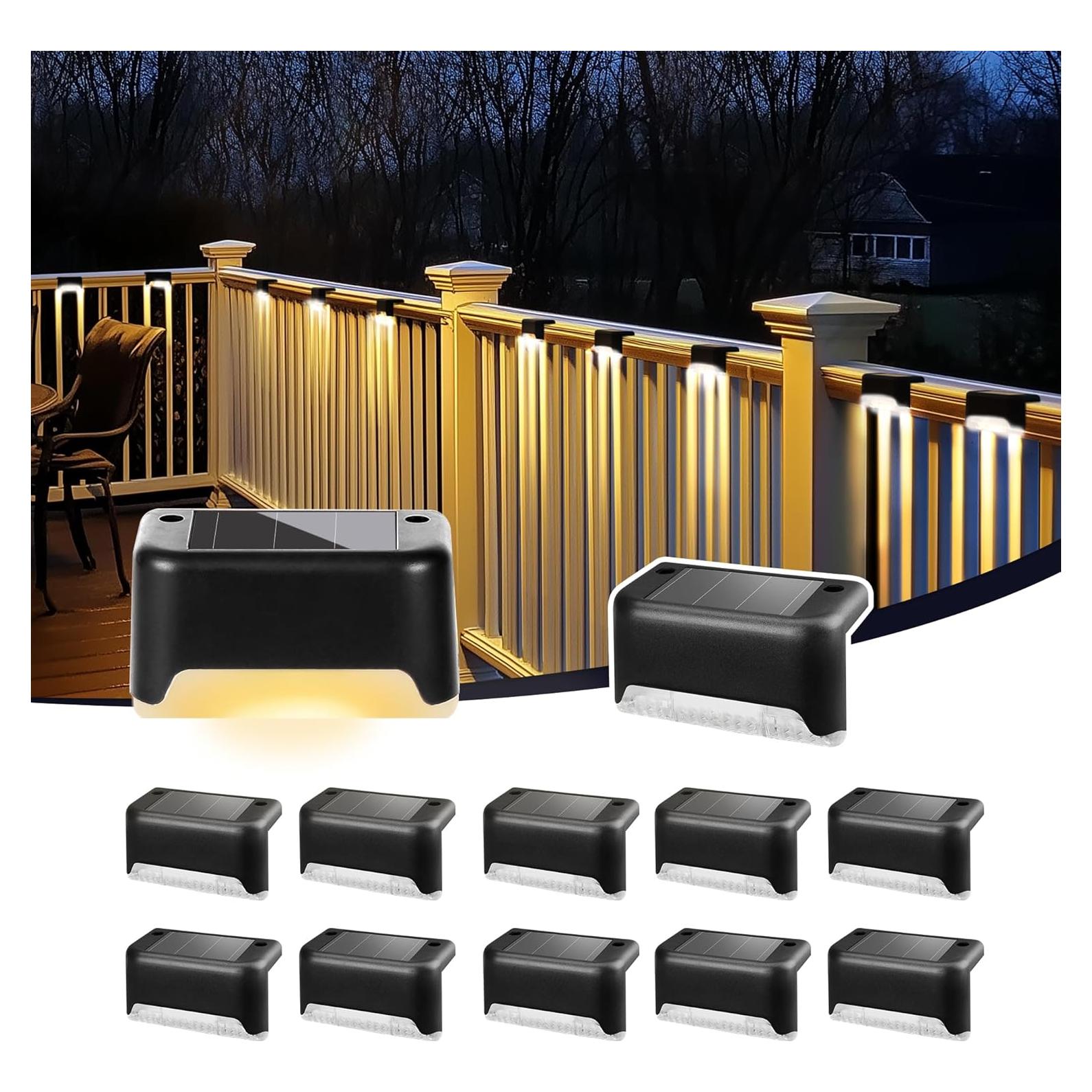 Luces de Escalera Solar PATIOWIN 12 Piezas Impermeables LED