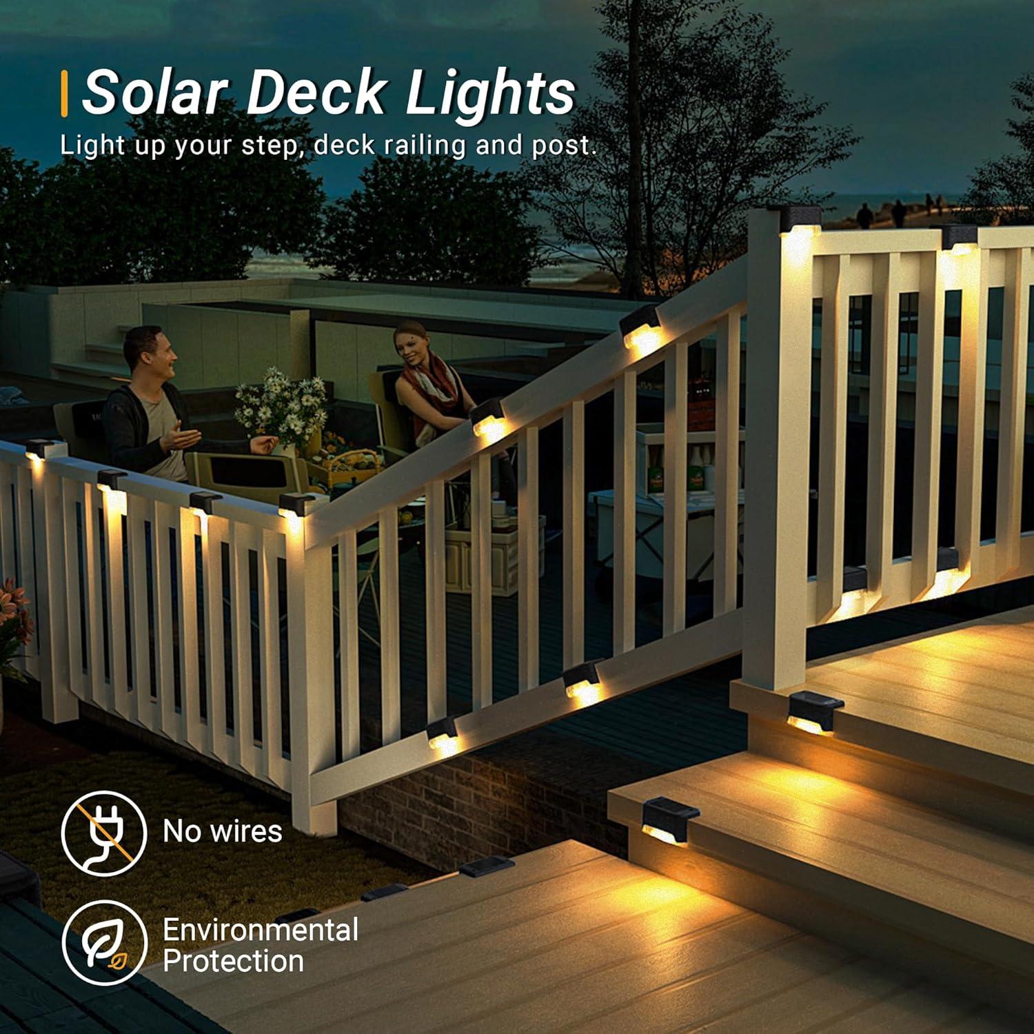 Luces de Escalera Solar PATIOWIN 12 Piezas Impermeables LED