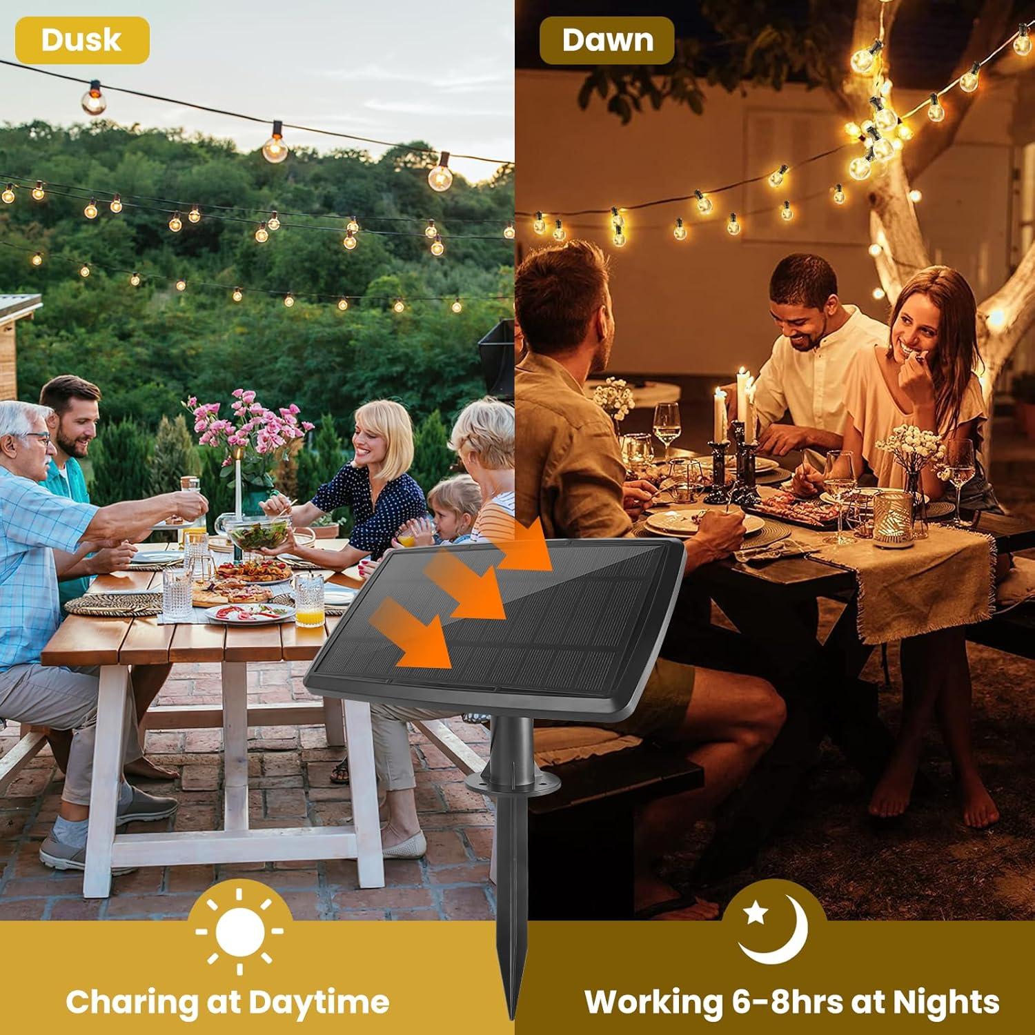 Luces de Cadena Solares 30 Bombillas LED Yusist 100FT