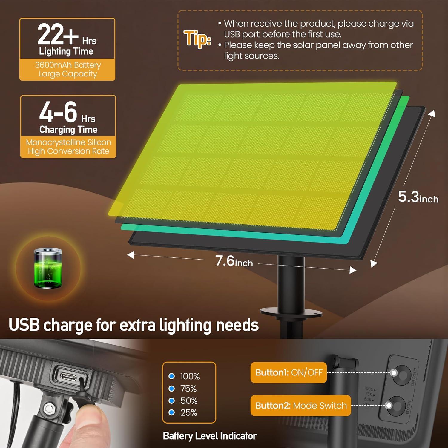 Luces de Cadena Solares AUBVERC 16 Enchufes 25 LEDs 2700K