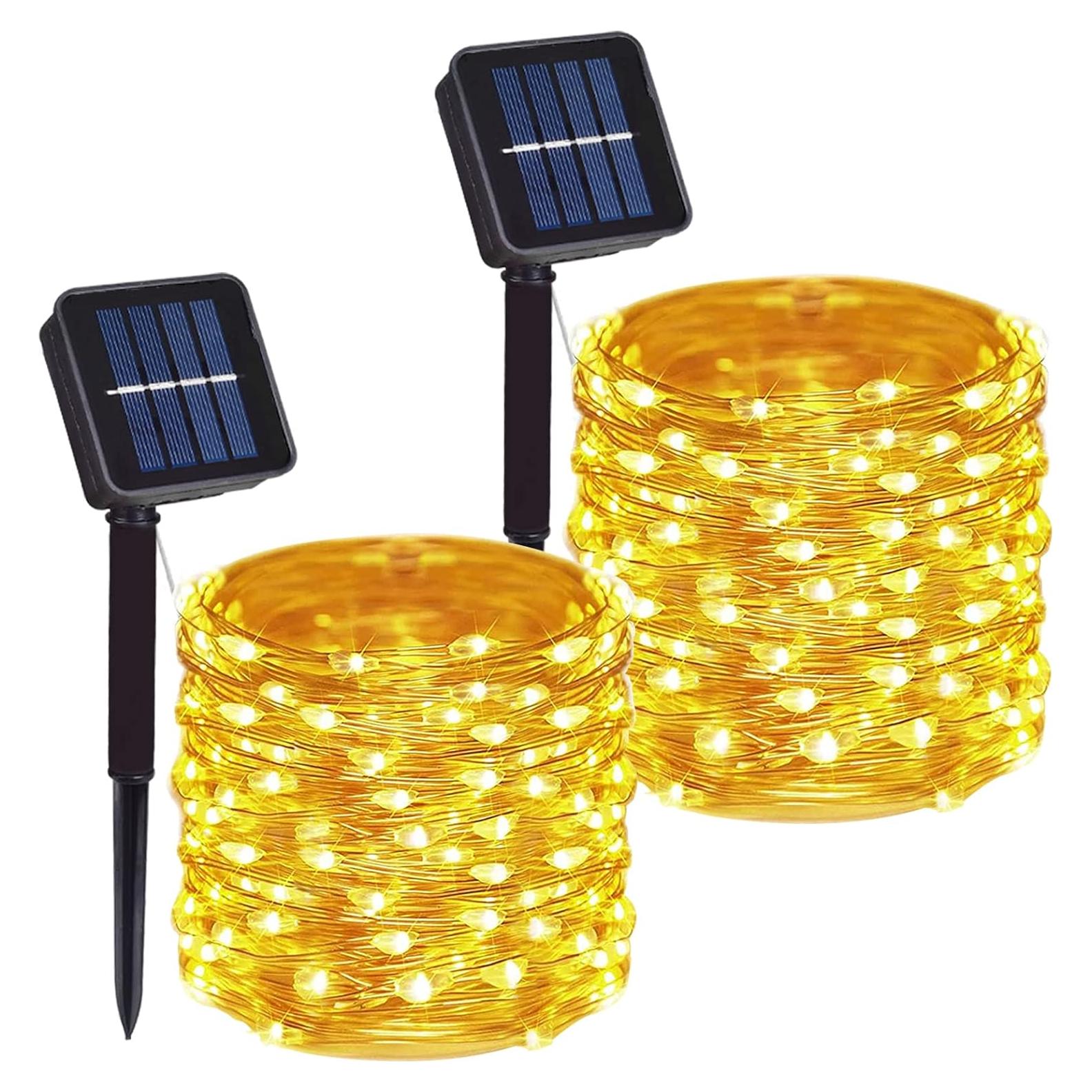 Luces de Cuerda Solares DAYLIGHTIR 20M 200 LED 8 Modos Blanco Cálido