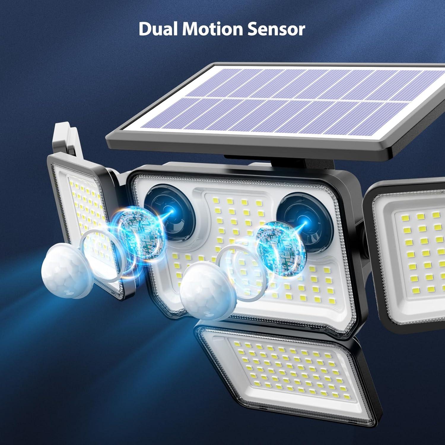 Luces Solares Exteriores Omibee 4000LM 310 LEDs IP65 2 Pzas