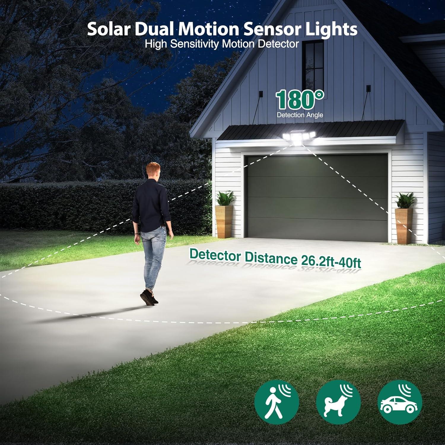Luces Solares Exteriores Omibee 4000LM 310 LEDs IP65 2 Pzas