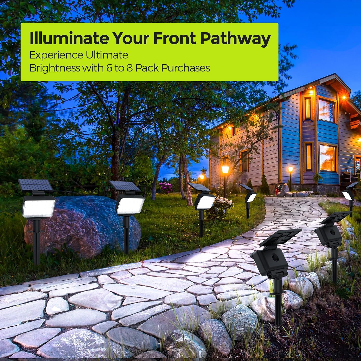 Luces Spot Solares AUDERWIN 2 Paquete Blanco Frío para Jardín