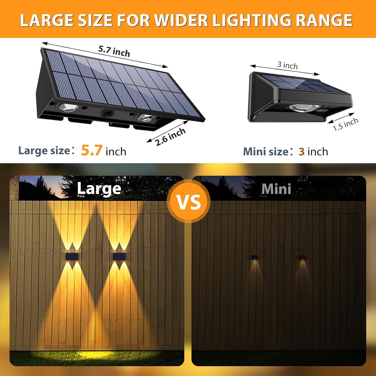 Luces Solares para Cercas UGDLUCK, Paquete de 6, 100 Lúmenes