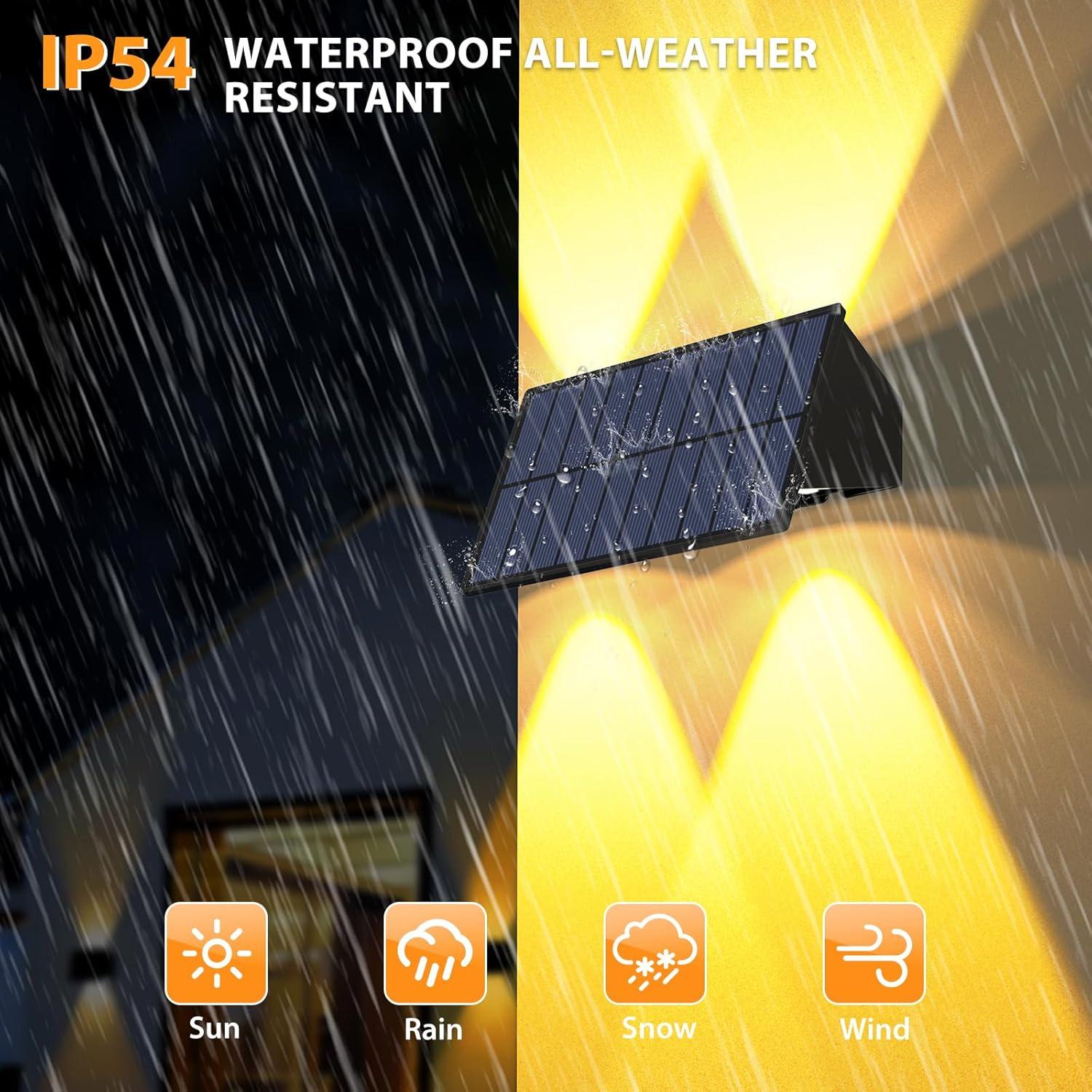 Luces Solares para Cercas UGDLUCK, Paquete de 6, 100 Lúmenes