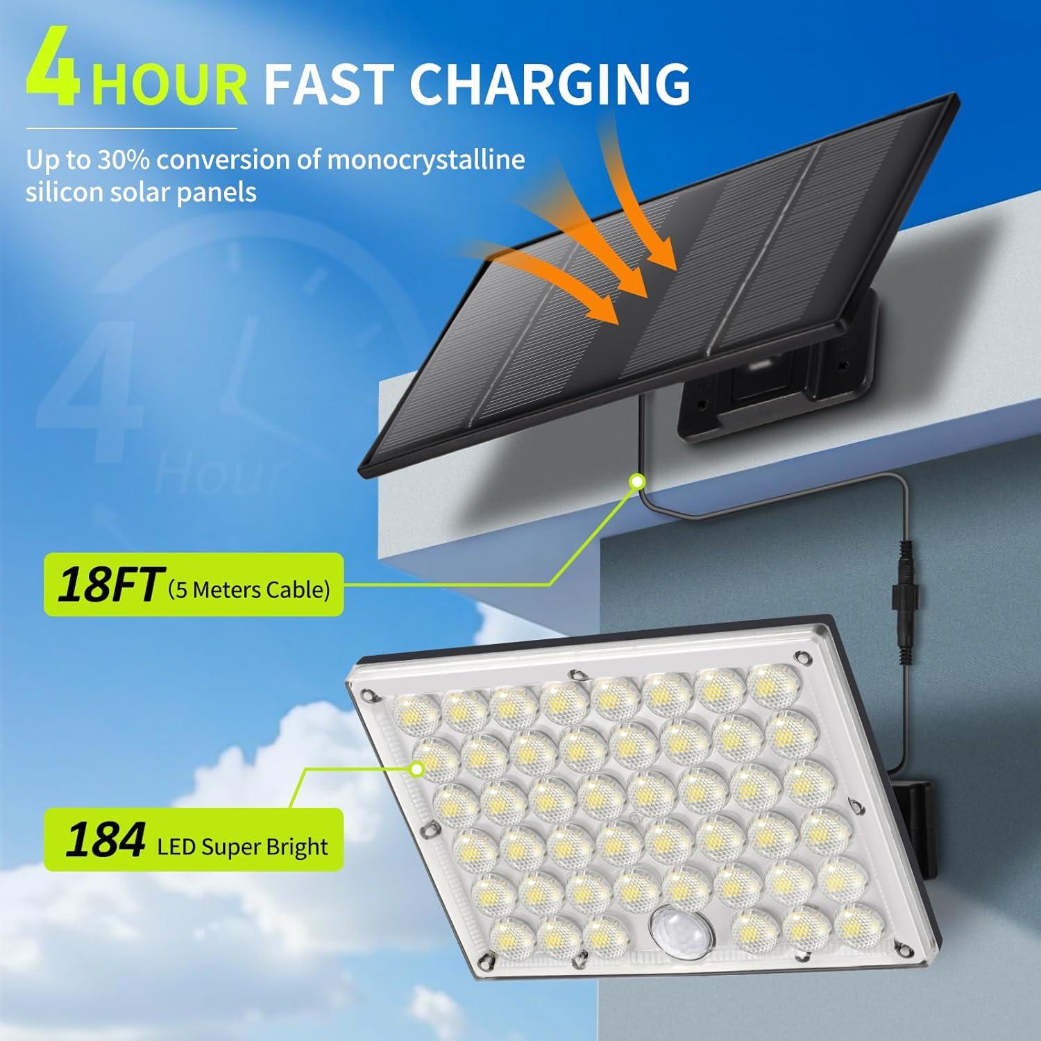 Paquete de 2 Luces Solares de Movimiento LUMLLSAJI 184 LED